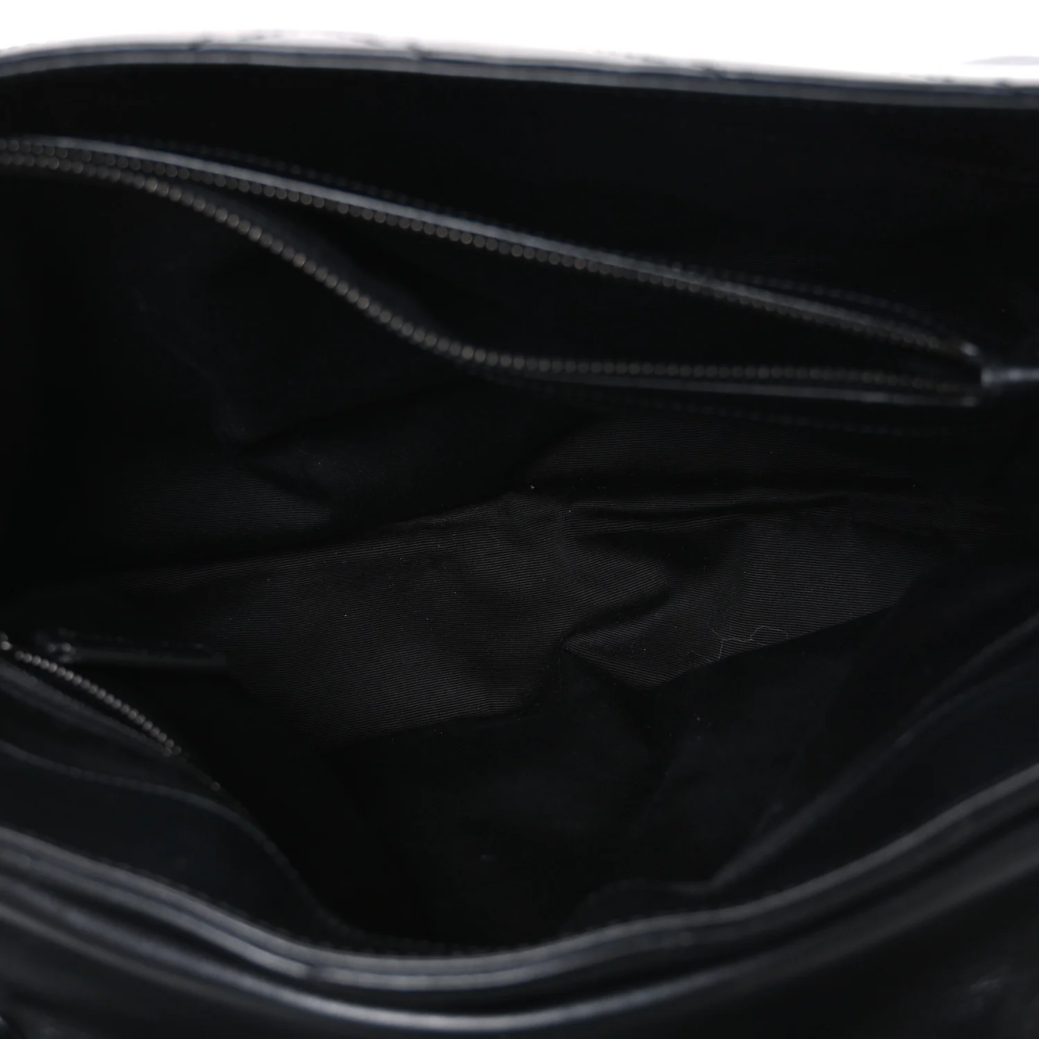 Calfskin Y Quilted Monogram Monochrome Large Loulou Chain Satchel Black