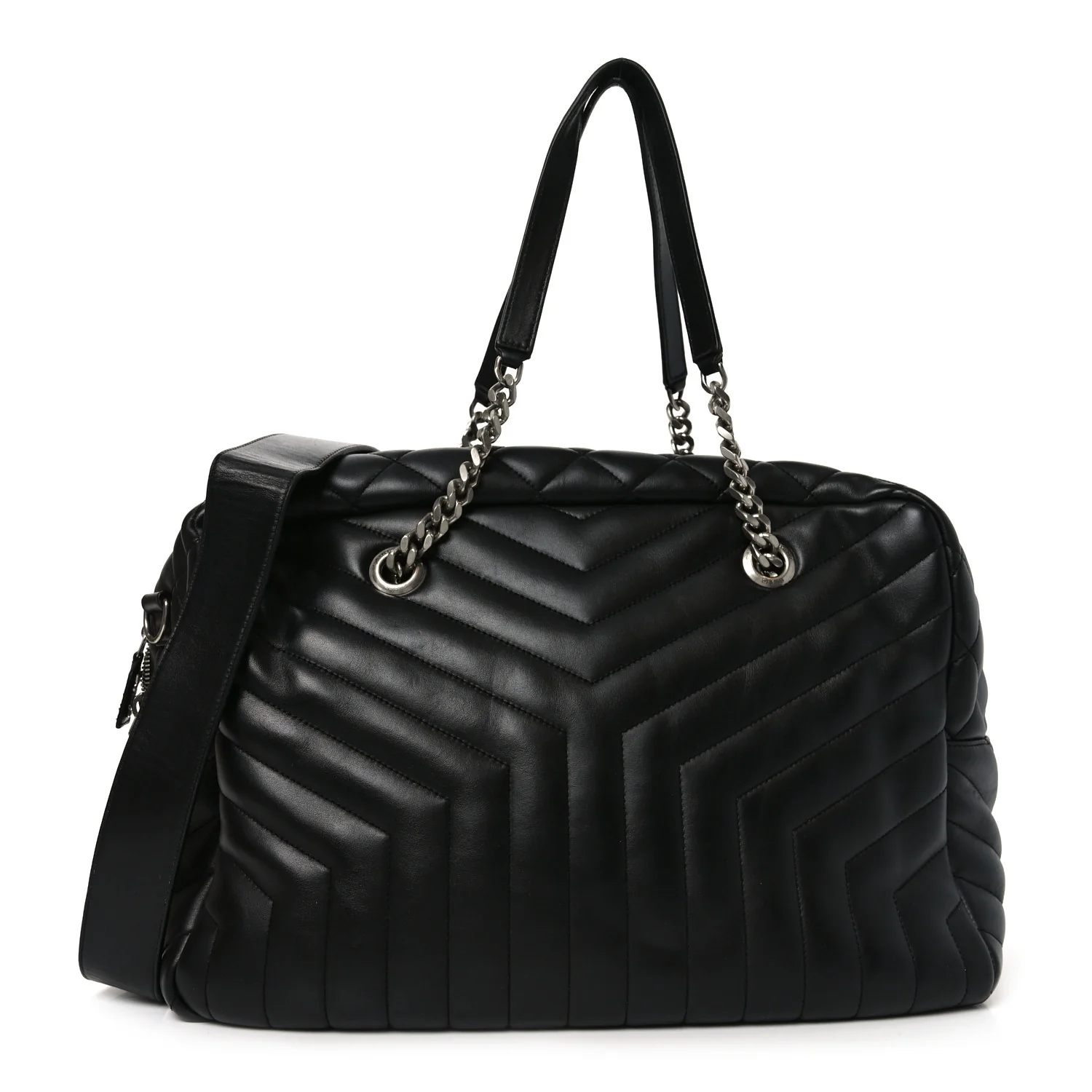 Lambskin Mixed Matelasse Joan Bowling Bag Black