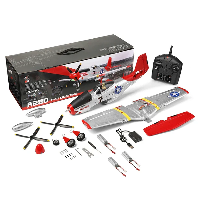 Plane P51 Model 3D/6G With LED 2.4GHz GPS Remote Control Airplane Large Fighter toys Gift for Boys FPV Carrier
