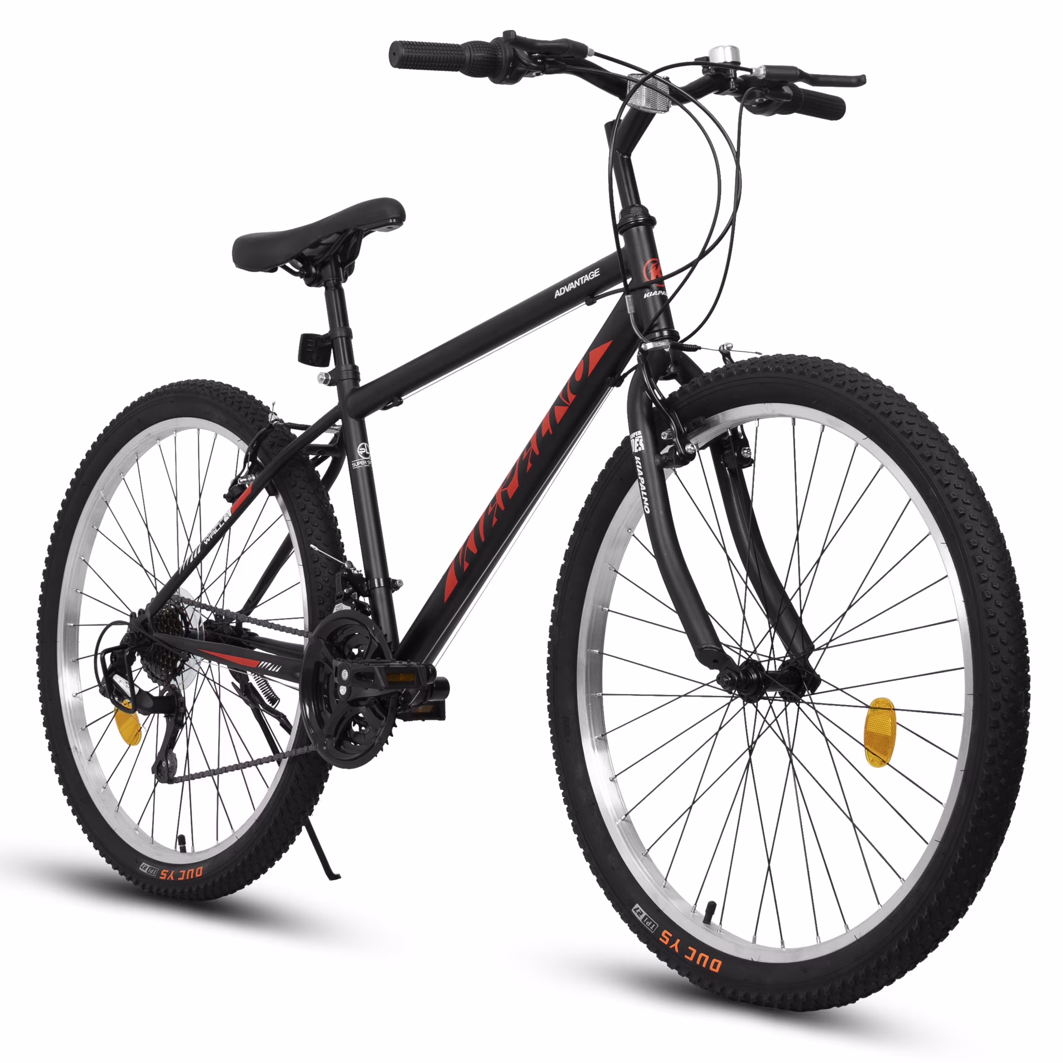 24-Inch Mountain Bike, 21-Speed Bicycle with Carbon Steel Frame & Dual V-Brakes(Black&Green)