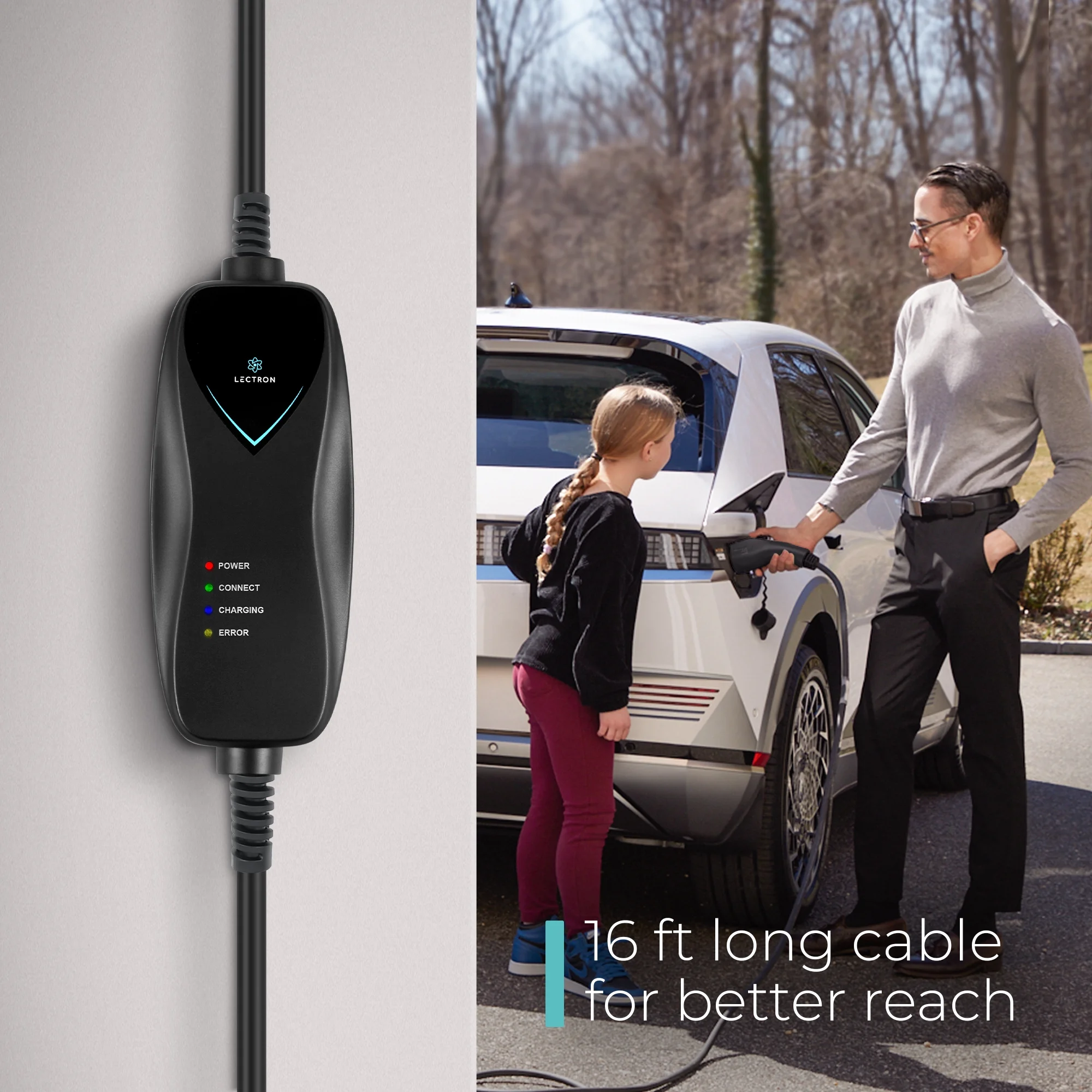 Level 1 J1772 Charger (WiFi Version) 110V, 15 Amp, NEMA 5-15 Plug, 16 ft Extension Cord Portable Electric Car Charger for J1772 EVs - Image 4