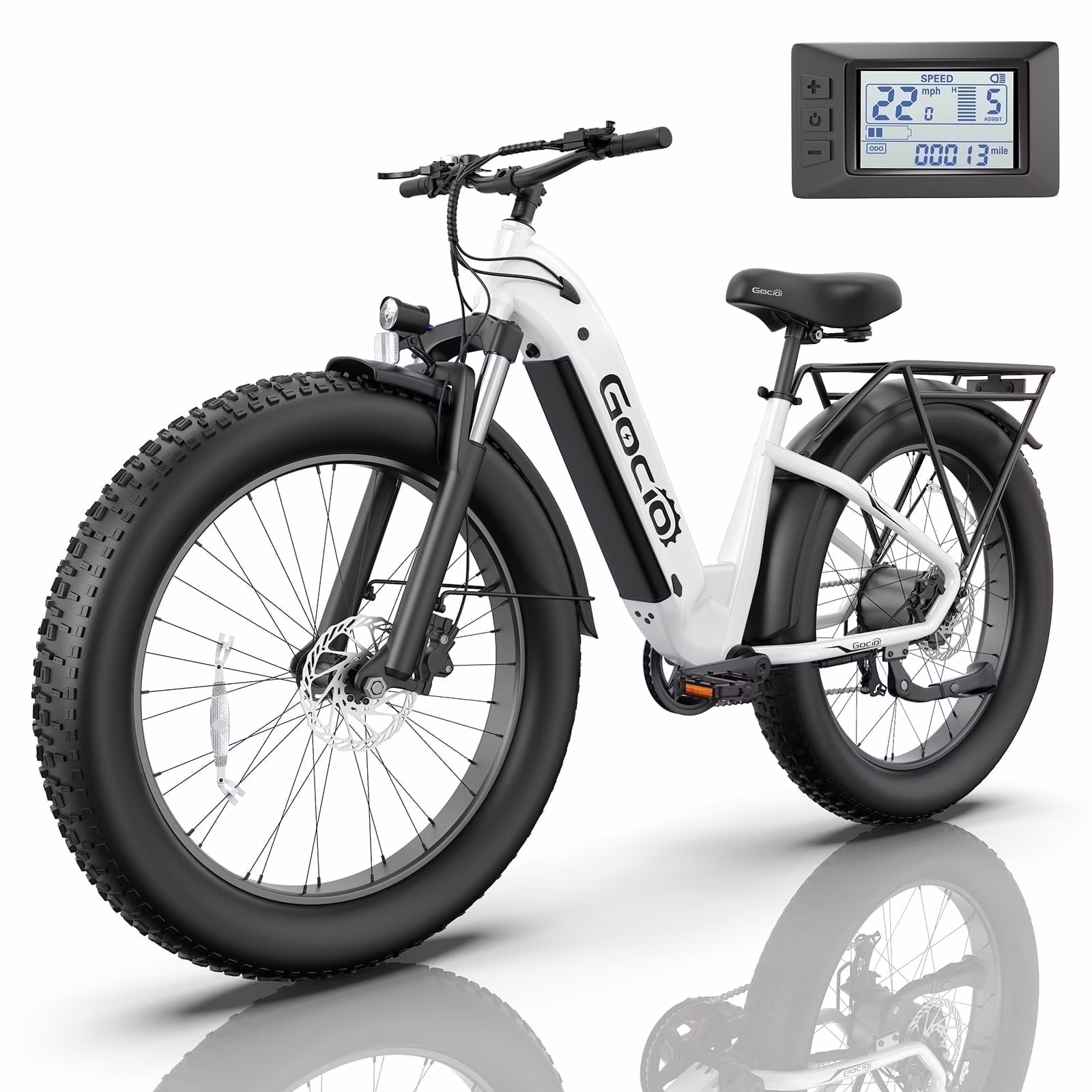 Electric Bike for Adults, 26" Fat Tire E-Mountain Bike, 1350W Peak Motor 48V 15Ah Battery, 22MPH 7-Speed Ebike for off Road, UL 2849(Cyan) - Image 7