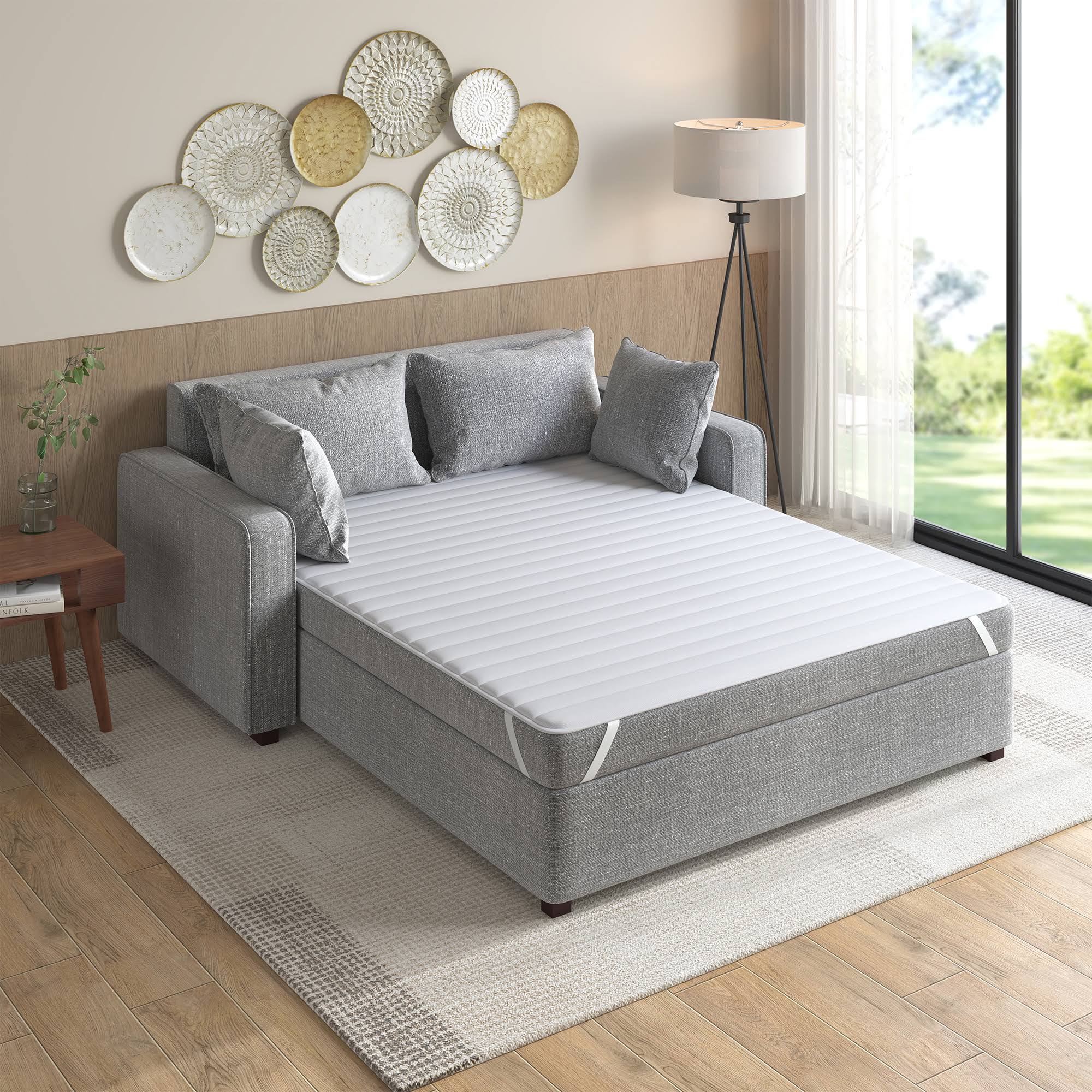 Frisco White Microfiber Sofa Bed Pad