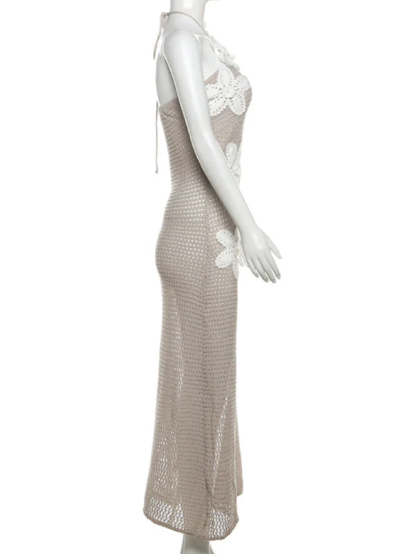 Sophie Paris | Robe élégante en tricot ajouré sans manches