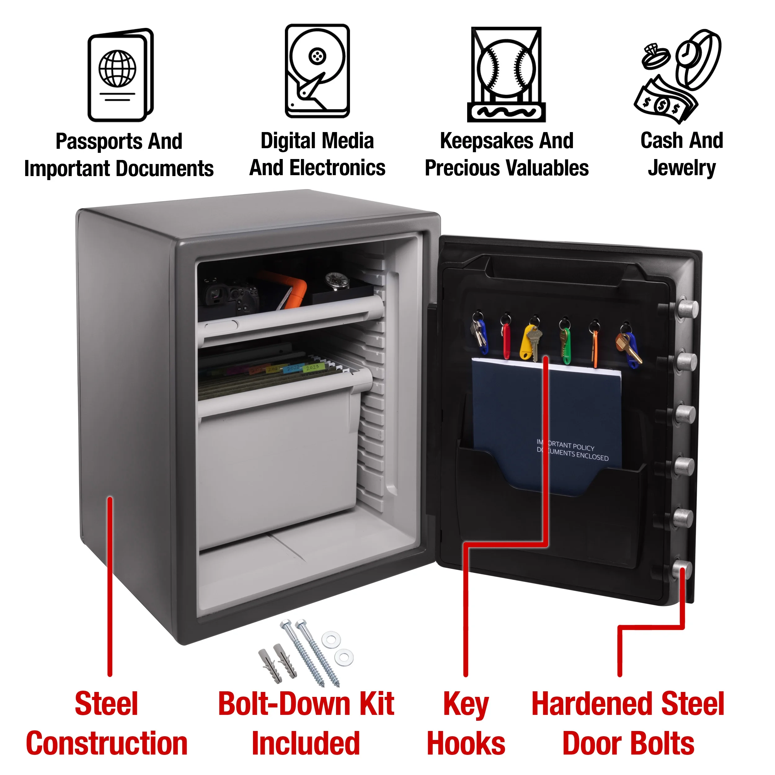 SFW205DPB Fire and Water-Resistant Safe with Dial Lock, 2.0 cu. ft. - Image 5