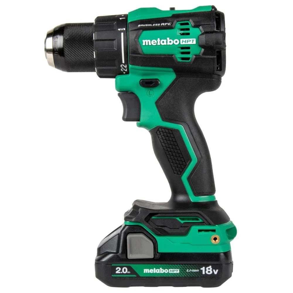 Metabo HPT 18V MultiVolt? Cordless Driver Drill, Impact Driver, Reciprocating Saw, and Torchlight 4-Pc Combo Kit | Includes 2-18V 2.0Ah Batteries | Lifetime Tool Warranty | KC18DEX4