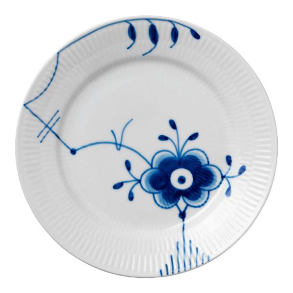 Blå Mega Riflet flat tallerken 19 cm dekor 6