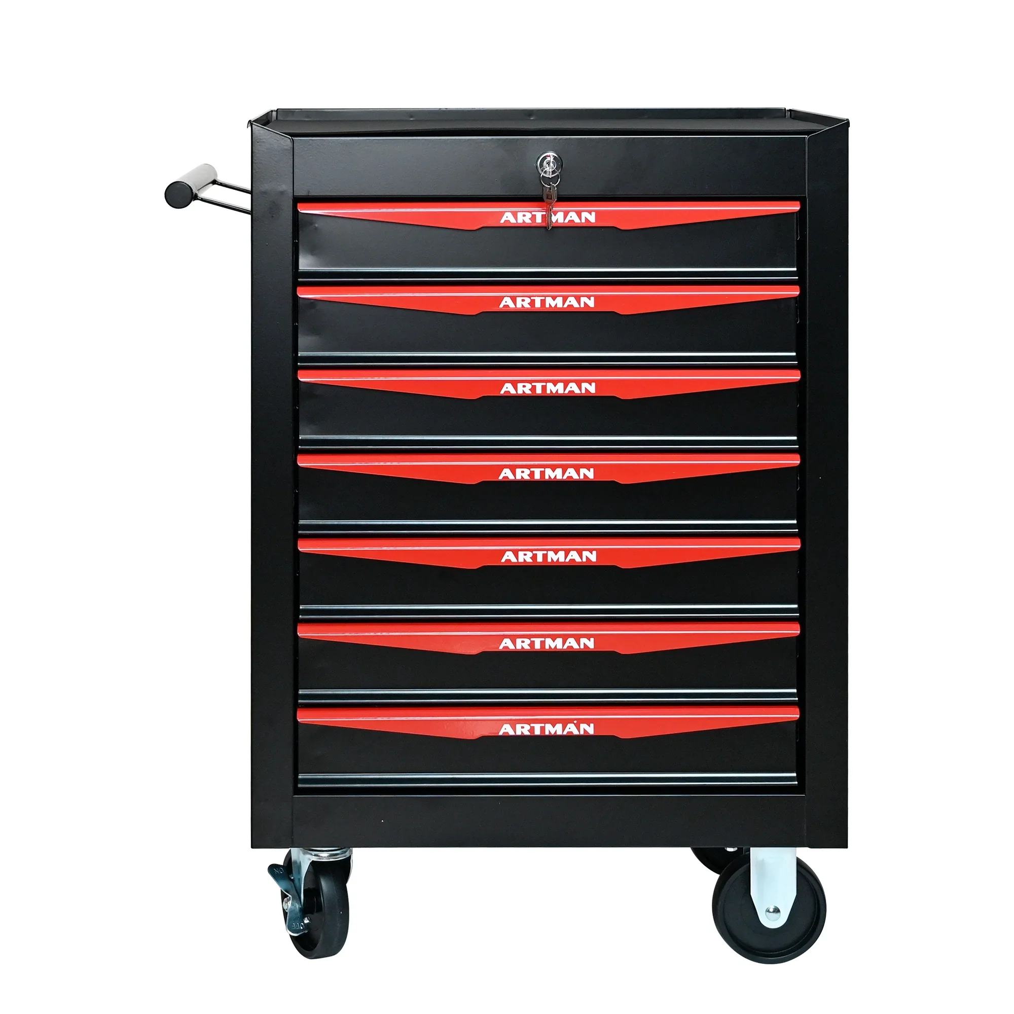 Witaxima 20 7-Drawer Rolling Metal Tool Chest, Black & Red