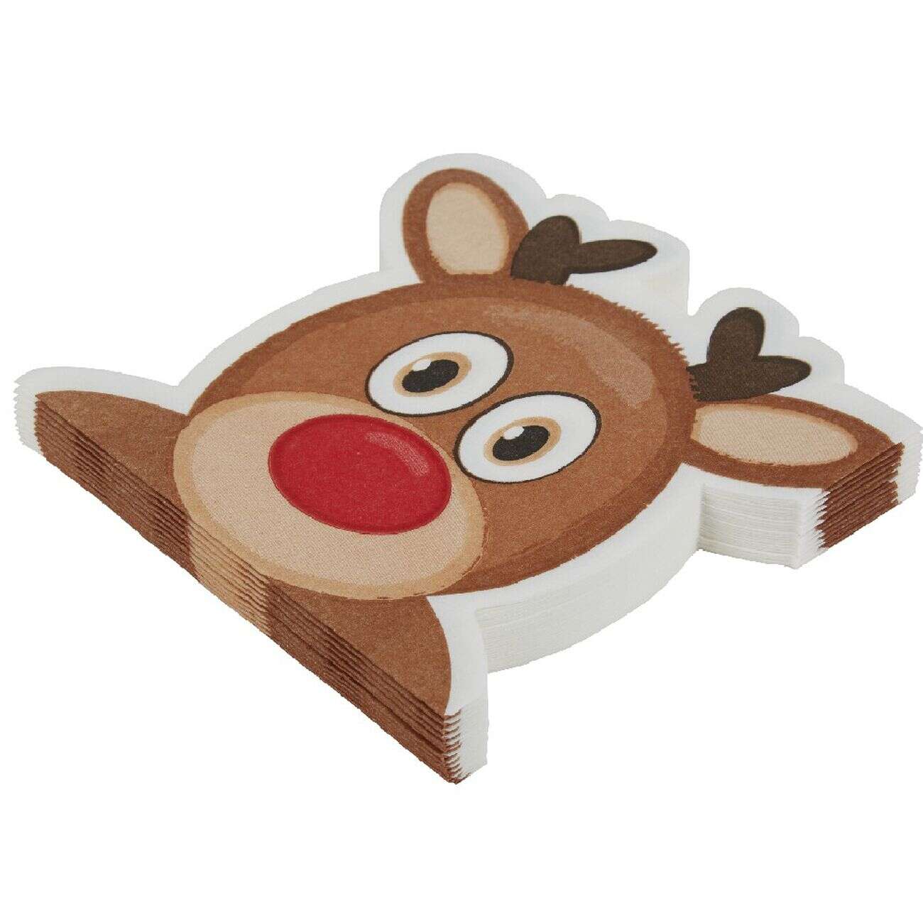 Serviette en papier forme renne de Noël x12