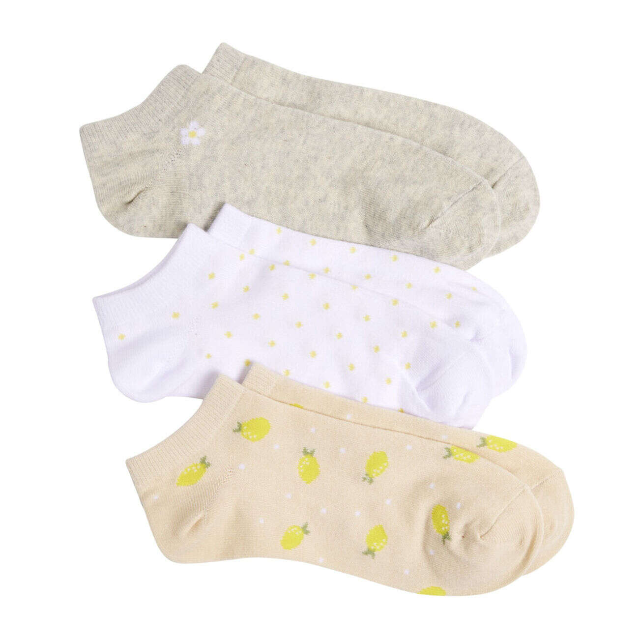 Chaussettes femme tige courte polycoton 3 paires 36/40