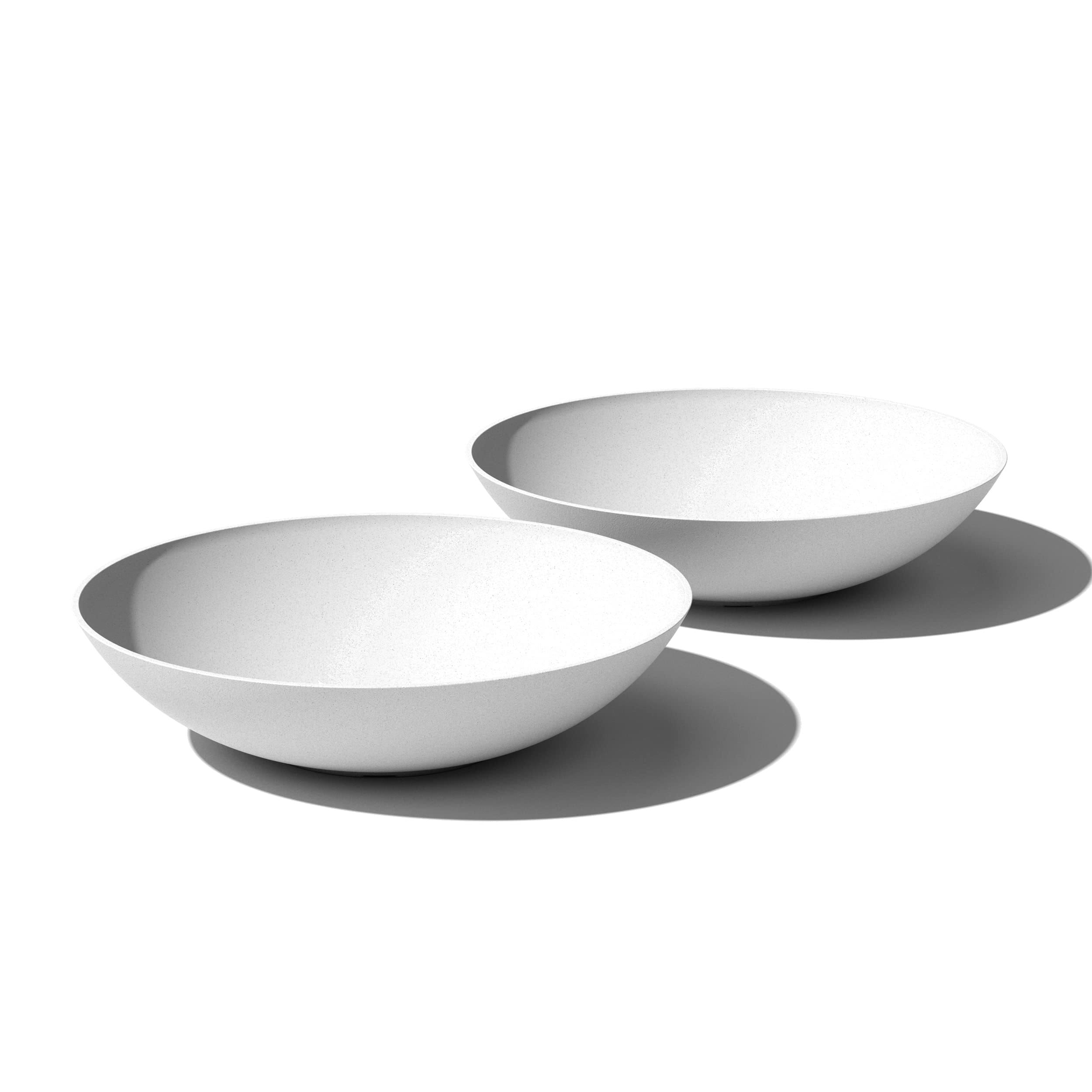 Veradek Lane Bowl 32 in. White Plastic Round Planter