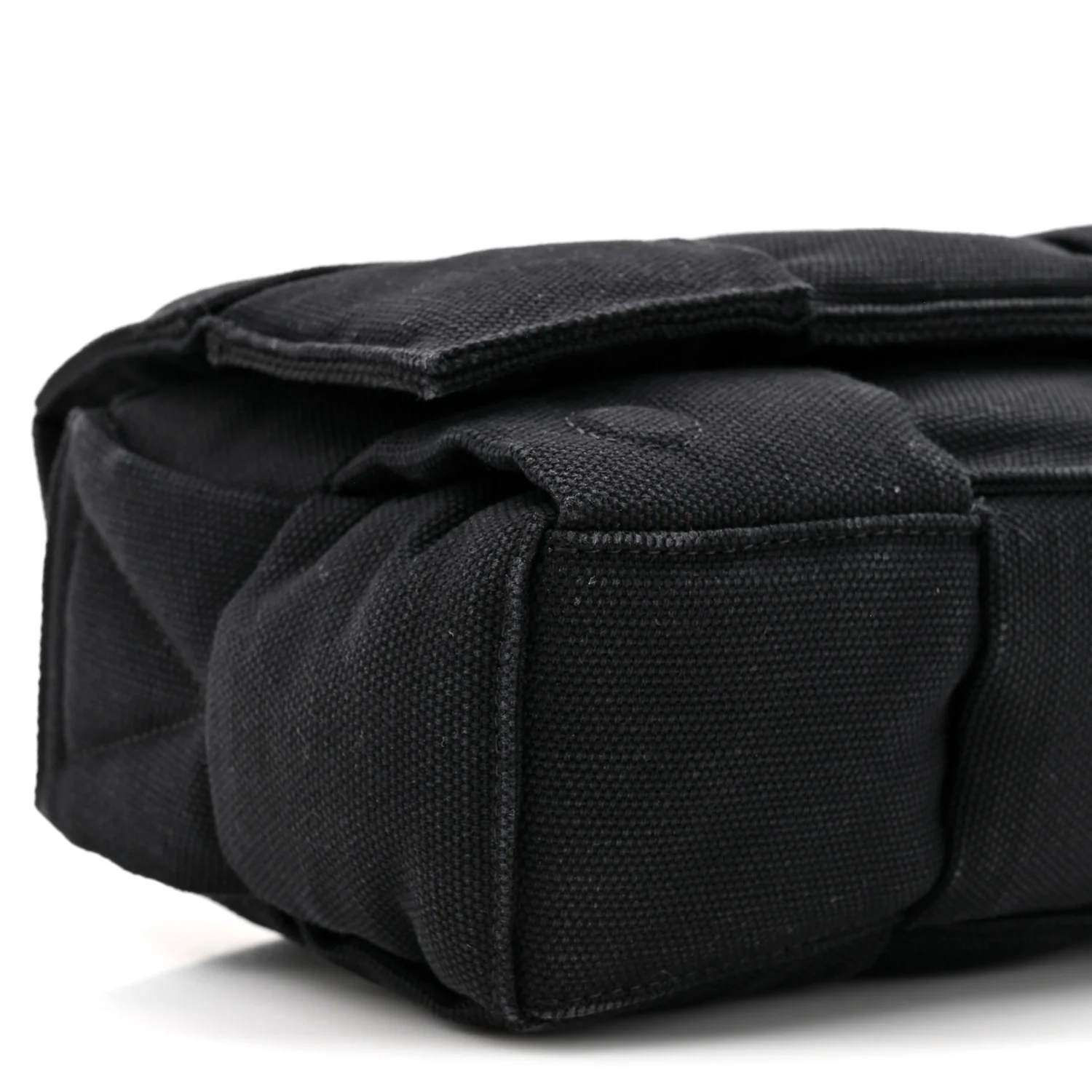 Denim Maxi Intrecciato Padded Tech Cassette Bag Black