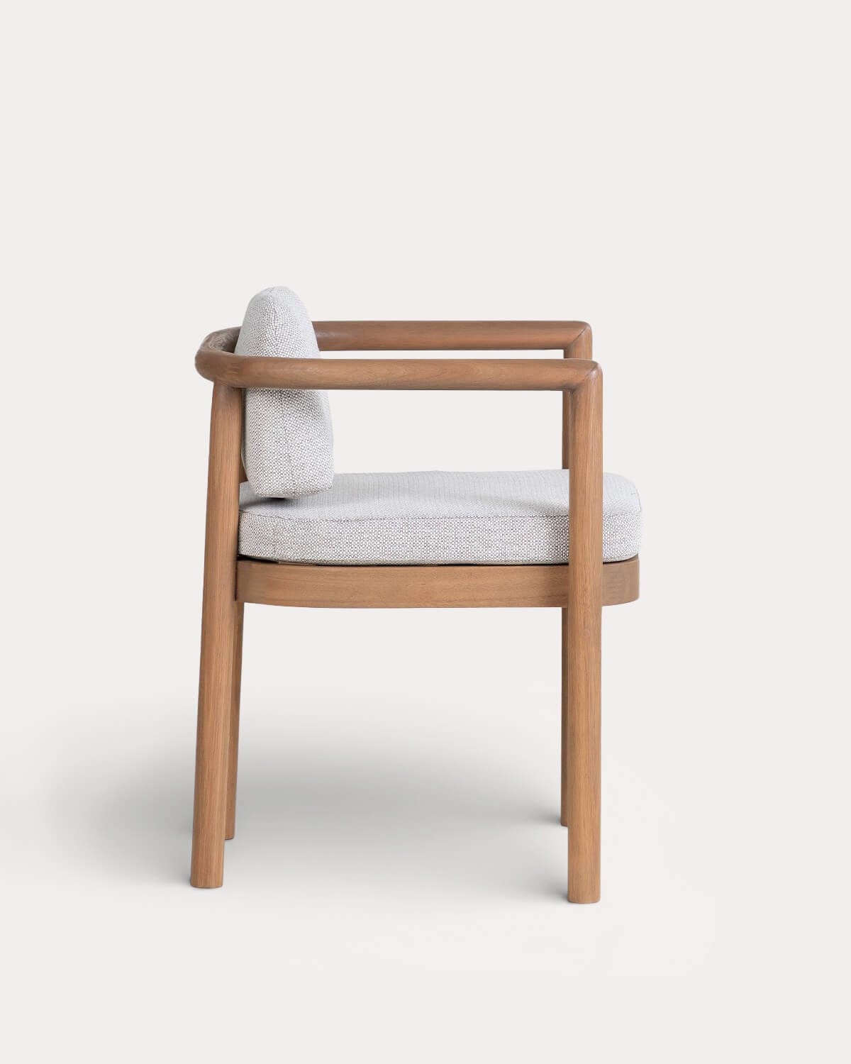 Elnes - Silla de Comedor con Reposabrazos de Madera de Eucalipto y Tela Elnes