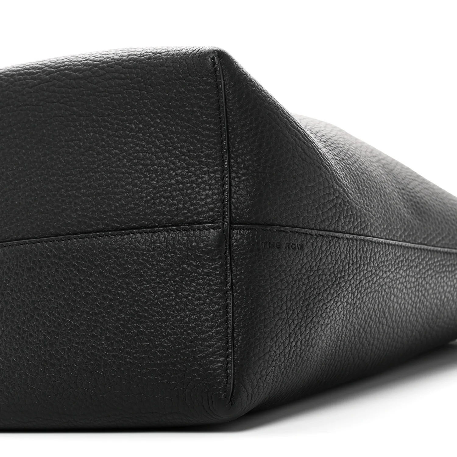 Grained Calfskin Medium N/S Hook Tote Black