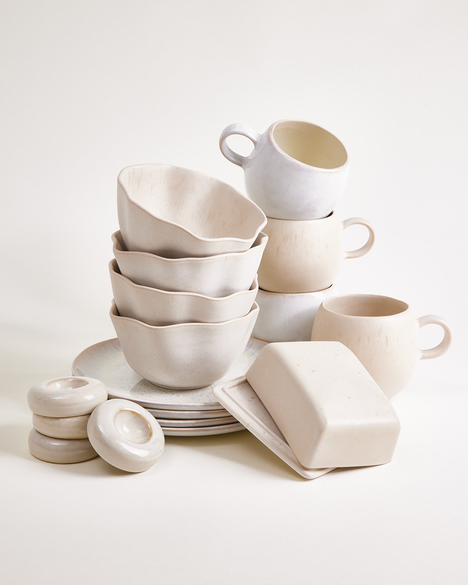 TABLEWARE SET MORNING SANDS SAND 17 PIECES