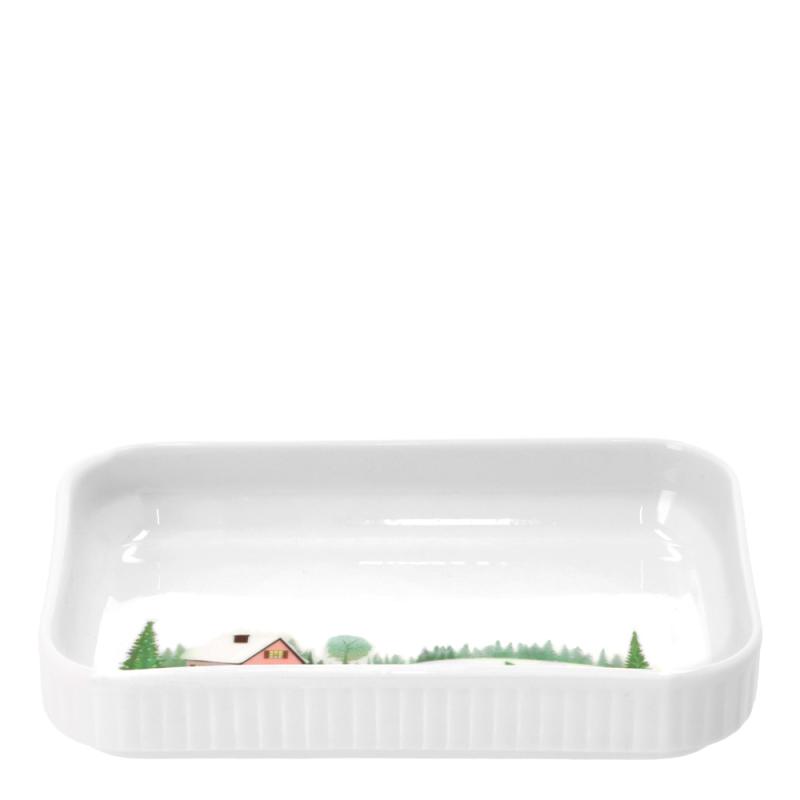 Vinter fat rektangulært 18x12 cm Ildfast porselen hvit