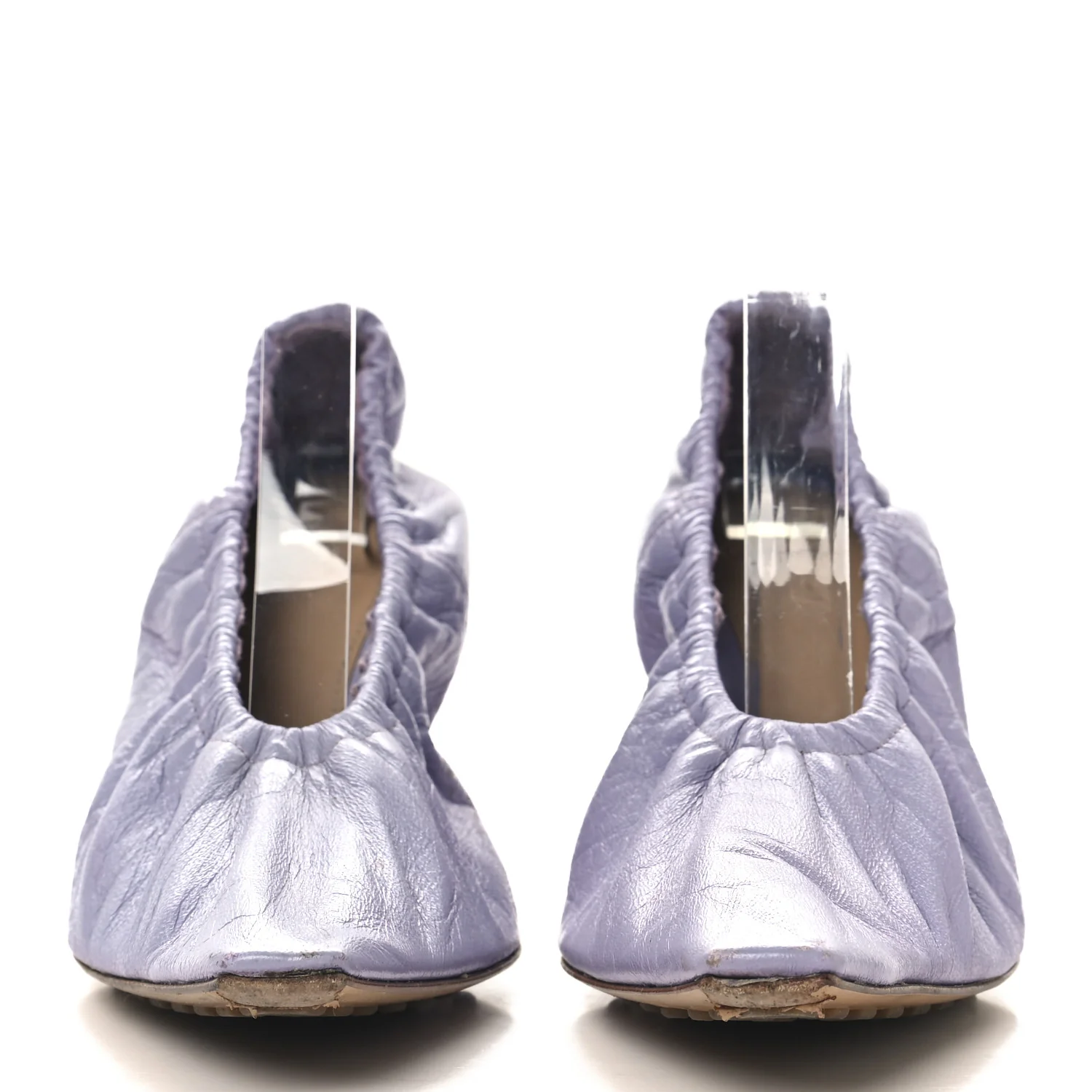 Crushed Nappa Glitter Plexiglass Almond Pumps 40 Lilac