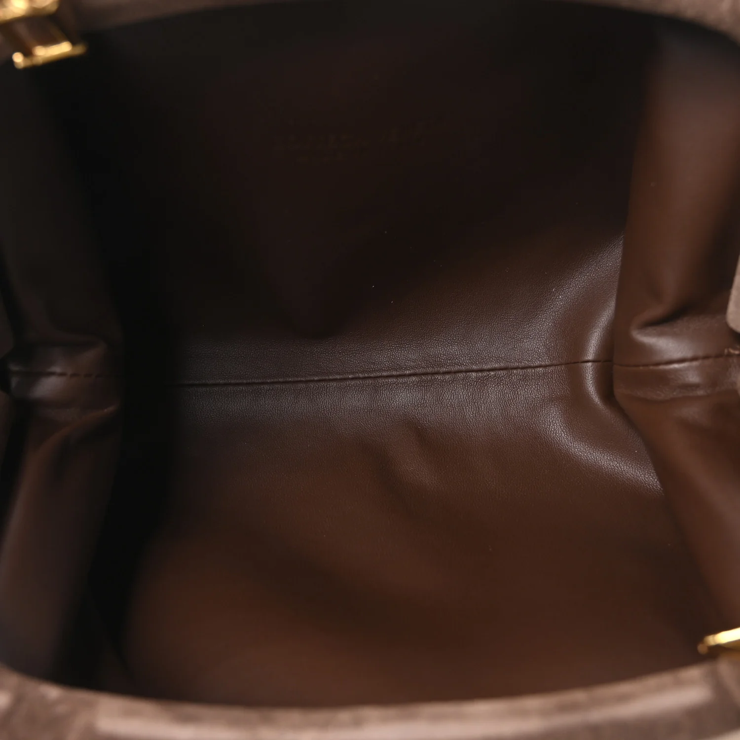 Suede Intrecciato Small The Lauren 1980 Clutch With Chain Praline Musk Washed Brownie