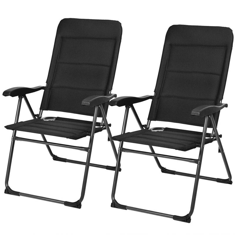 Bestoutdor Lot de 2 chaises pliantes de patio, chaises longues d'extérieur avec dossier inclinable réglable
