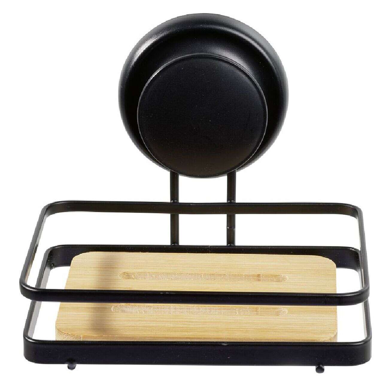 Porte savon bambou métal noir