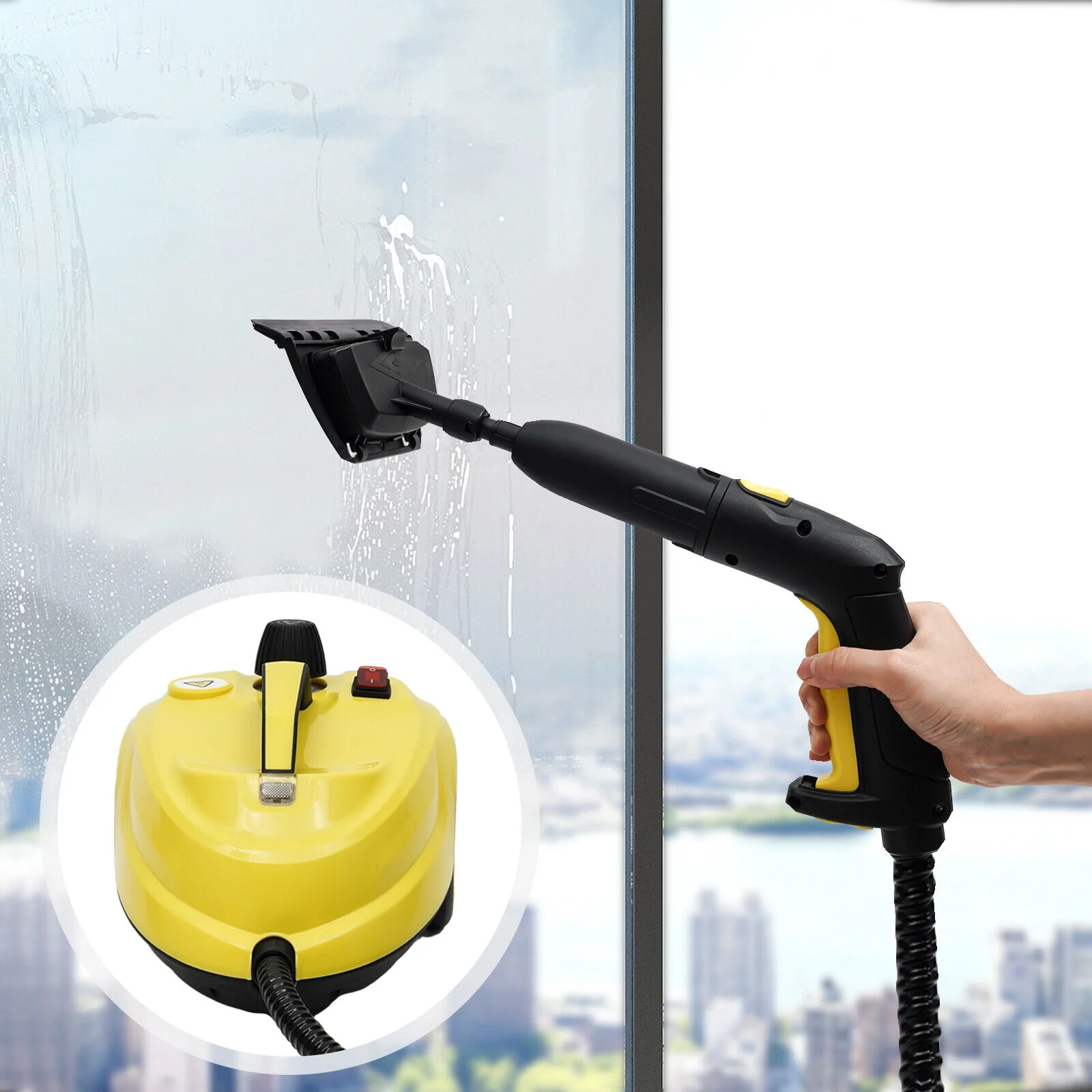 2000W 1.8L/60.87oz High-Pressure Steam Cleaner Multipurpose Handheld Steam Cleaner Portable Yellow 5 Bar/72.5PSI - Image 3