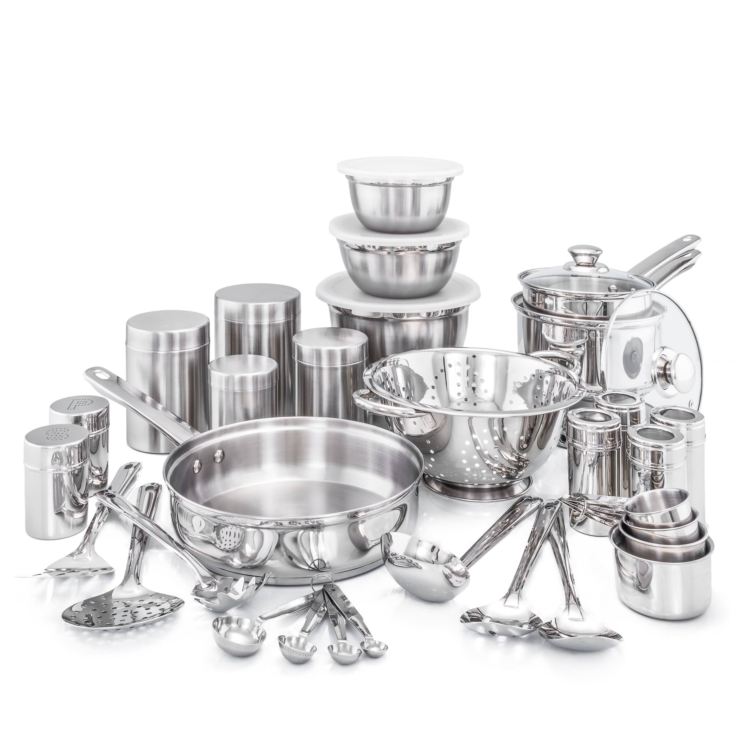 Old Dutch International 36-Piece Kitchen in a Box Cookware Set, Silver