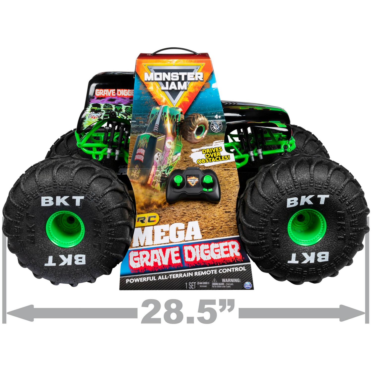Official Mega Grave Digger All-Terrain Remote Control Monster Truck with Lights. 1:6 Scale. Kids Toys for Boys and Girls Ages 4-6+ - Image 2