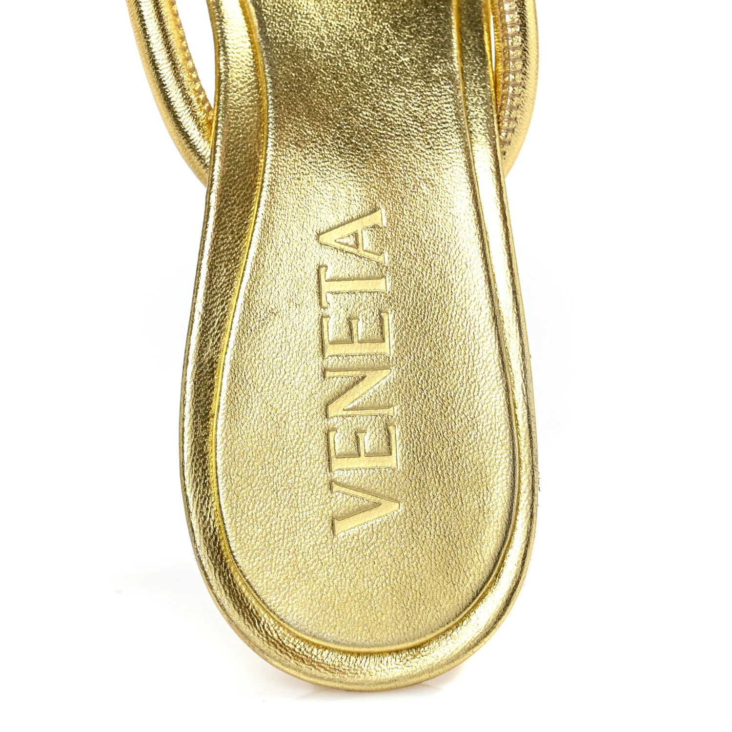 Metallic Nappa Blink Knot Mule Sandals 37.5 Gold