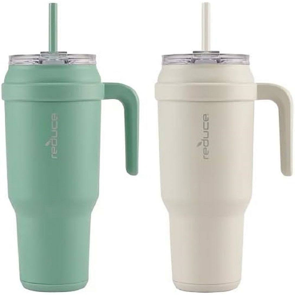 Reduce 50 oz Mug Tumbler with Handle & Straw - Stainless Steel with Sip-It-Your-Way Lid - Keeps Water Cold Up to 50 Hours - Sweatproof, Dishwasher