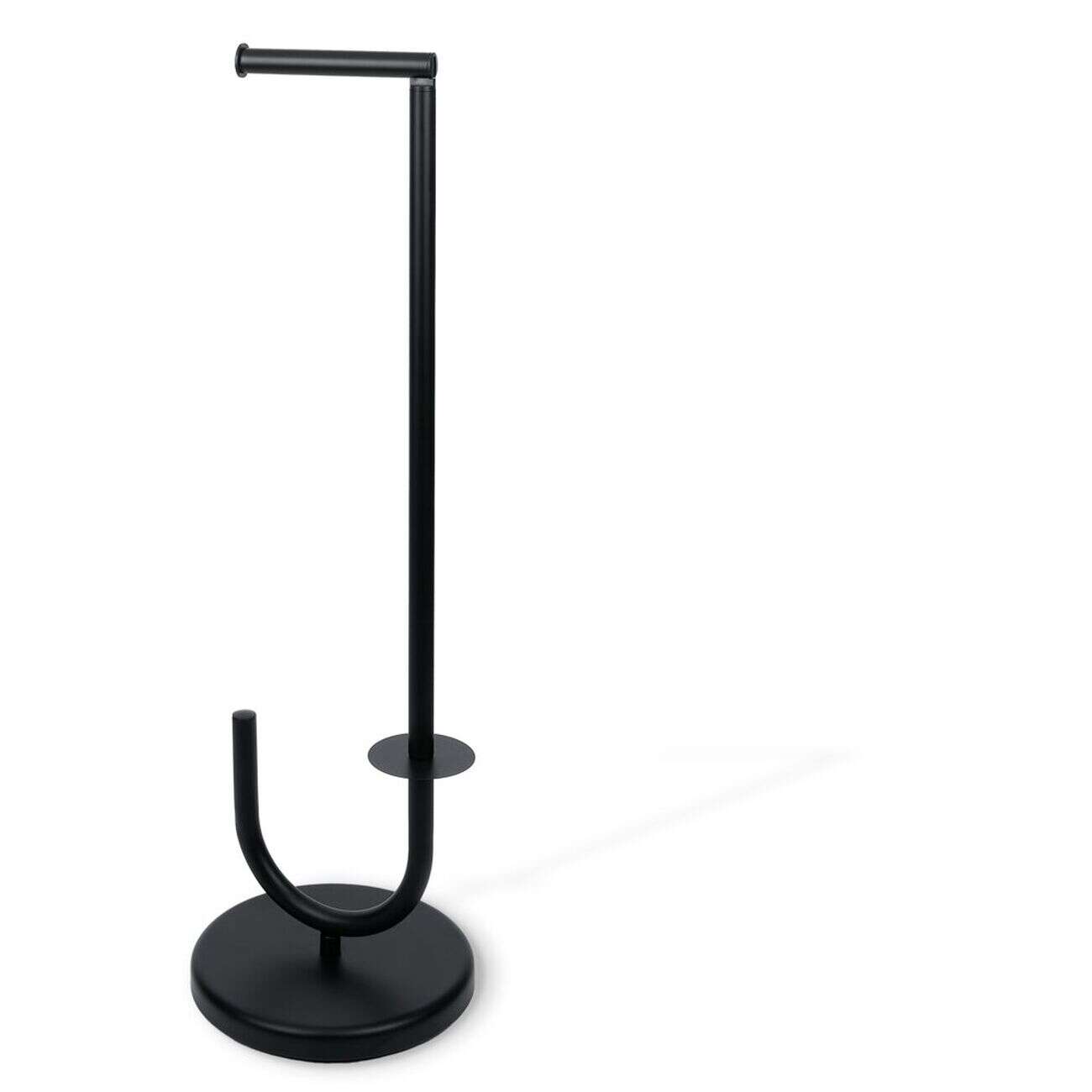 Support papier WC avec dérouleur métal noir H73cm