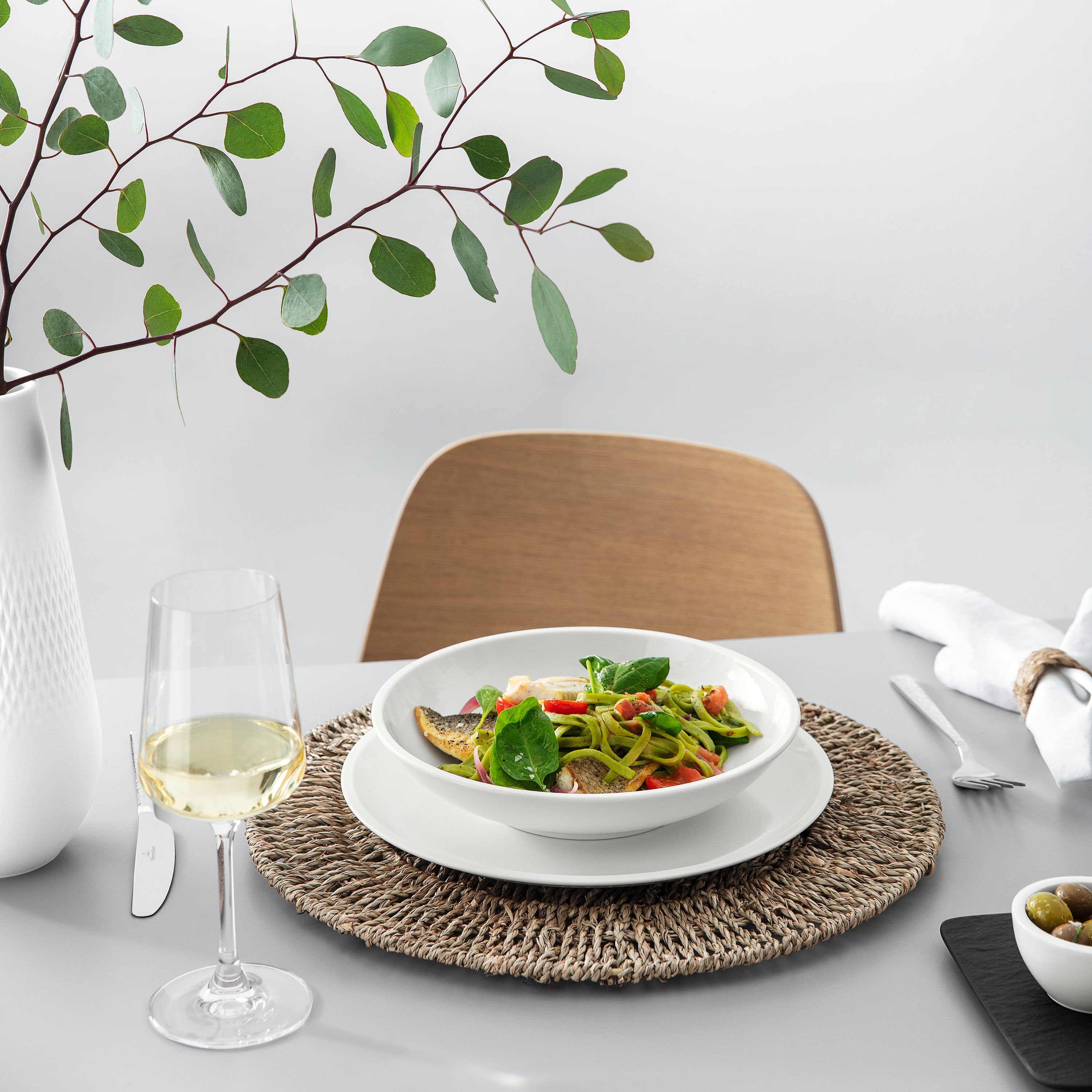 Ovid White wine glass - Clear, 4.1 oz, crystal glass