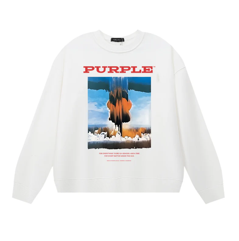 Purple Men's Long-Sleeve T-shirt Sweatshirt 1149