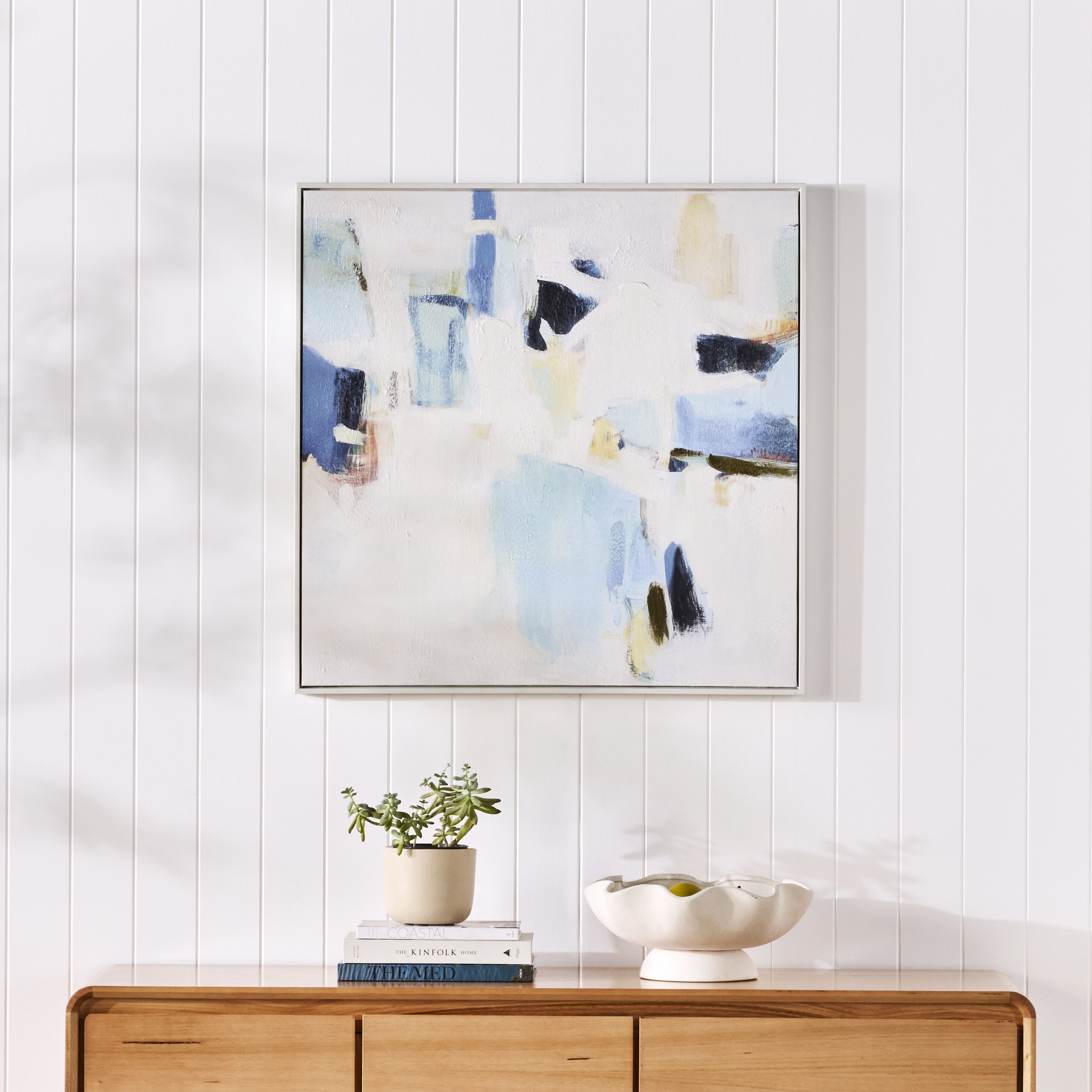 Ink Storm Framed Textured Painting 80x80cm