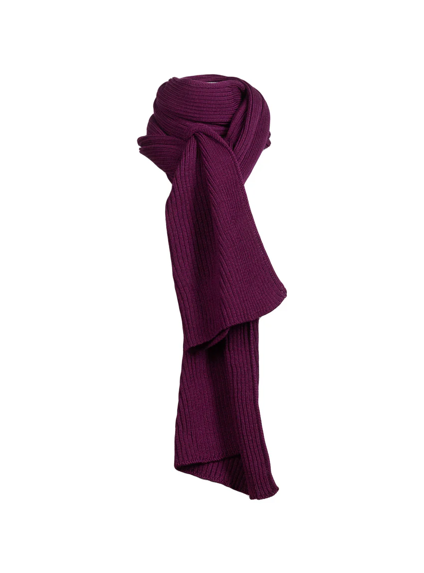 Echarpe en laine mérinos violet nuit