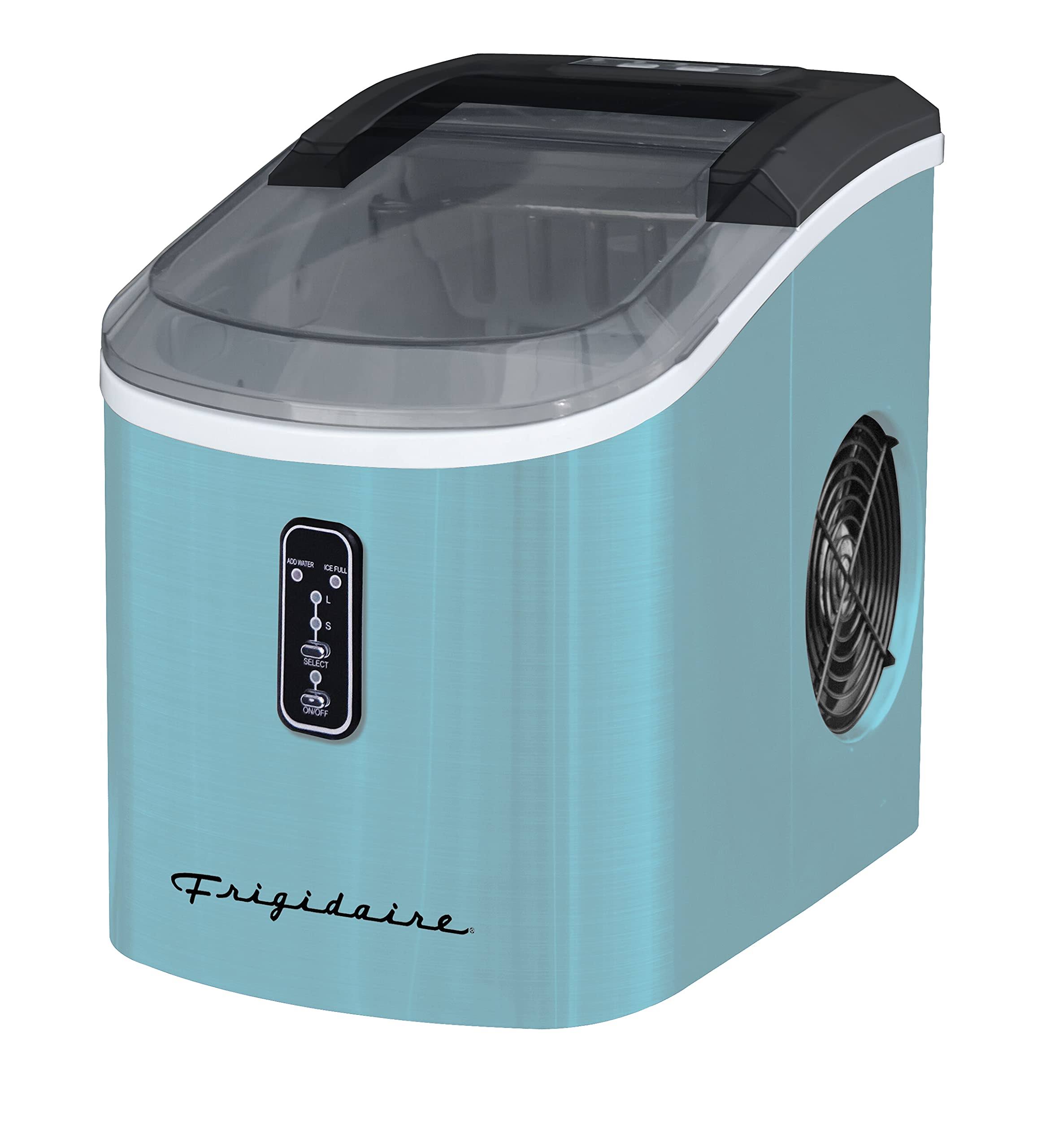 Frigidaire EFIC103AMZ-SSBLUE-SC Self Cleaning AMZ-SSBLUE-SC EFIC103 Maker Machine Heavy Duty, 26lb Ice per Day, SS, Blue Stainless