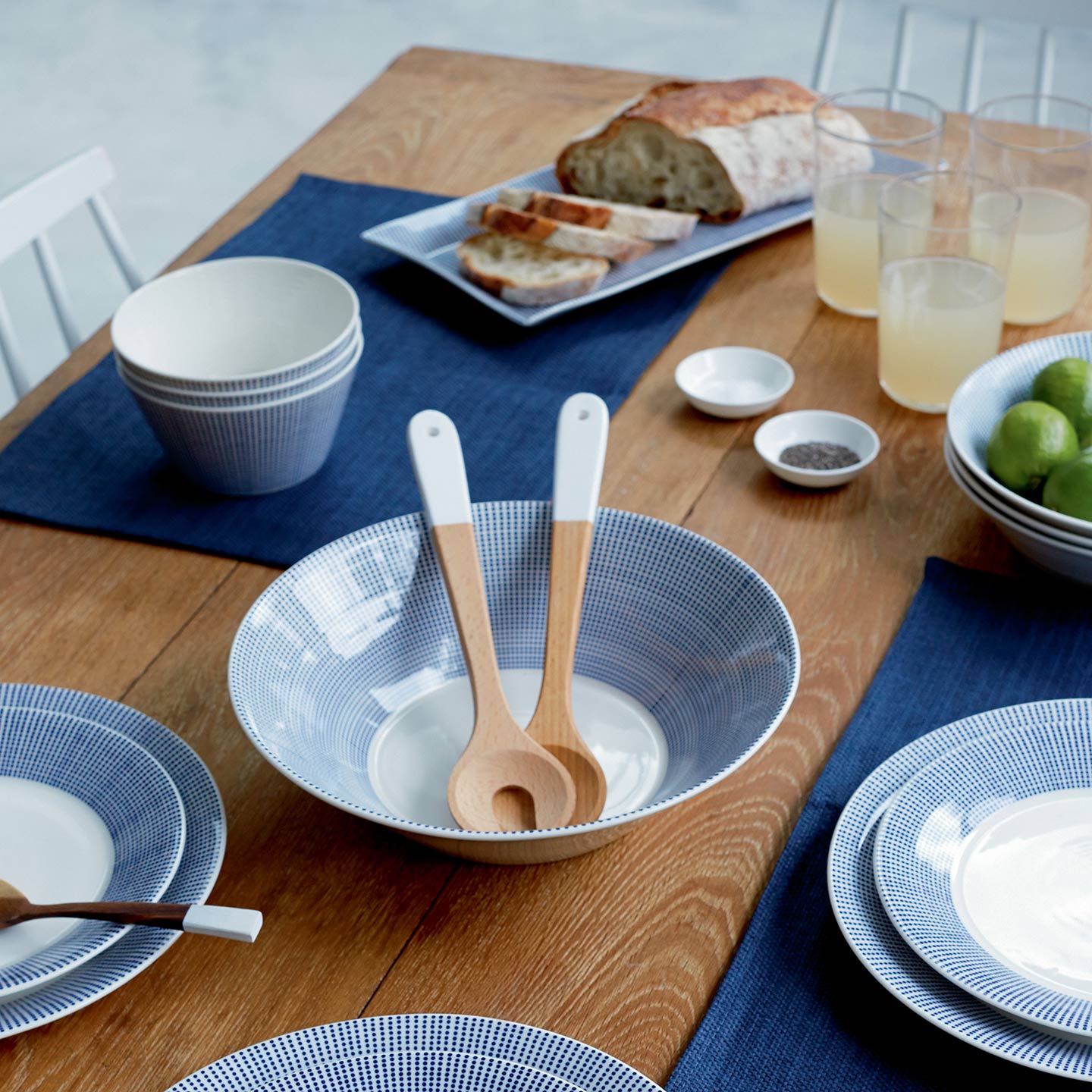 Pacific Blue Dots Serving Bowl