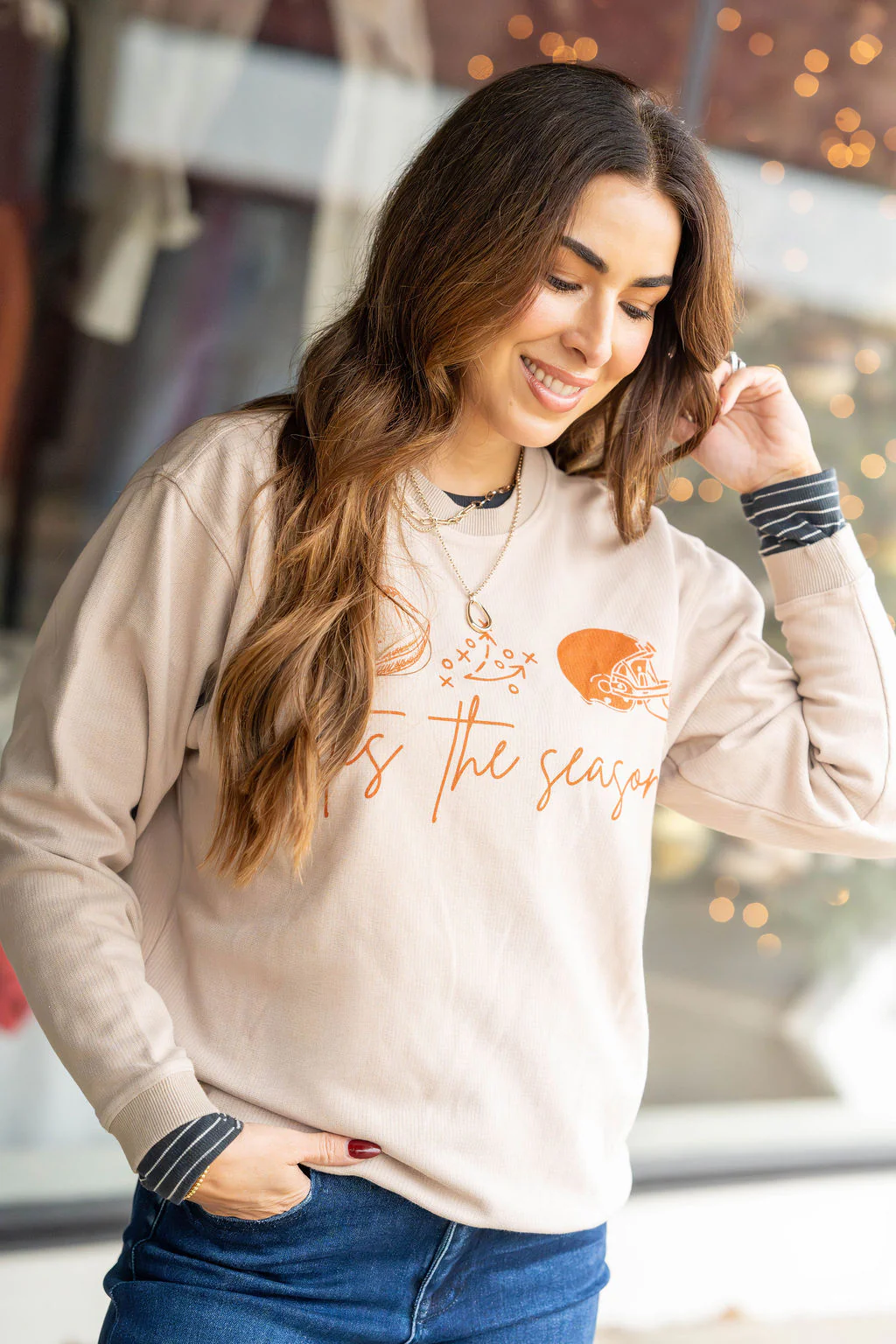 'Tis the Season Ribbed Graphic Crewneck