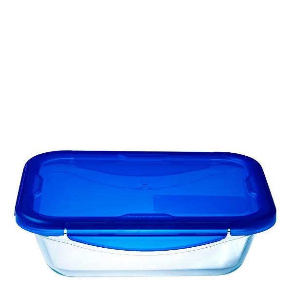 Cook & Go matboks 30x23 cm 3,5L klar/blå