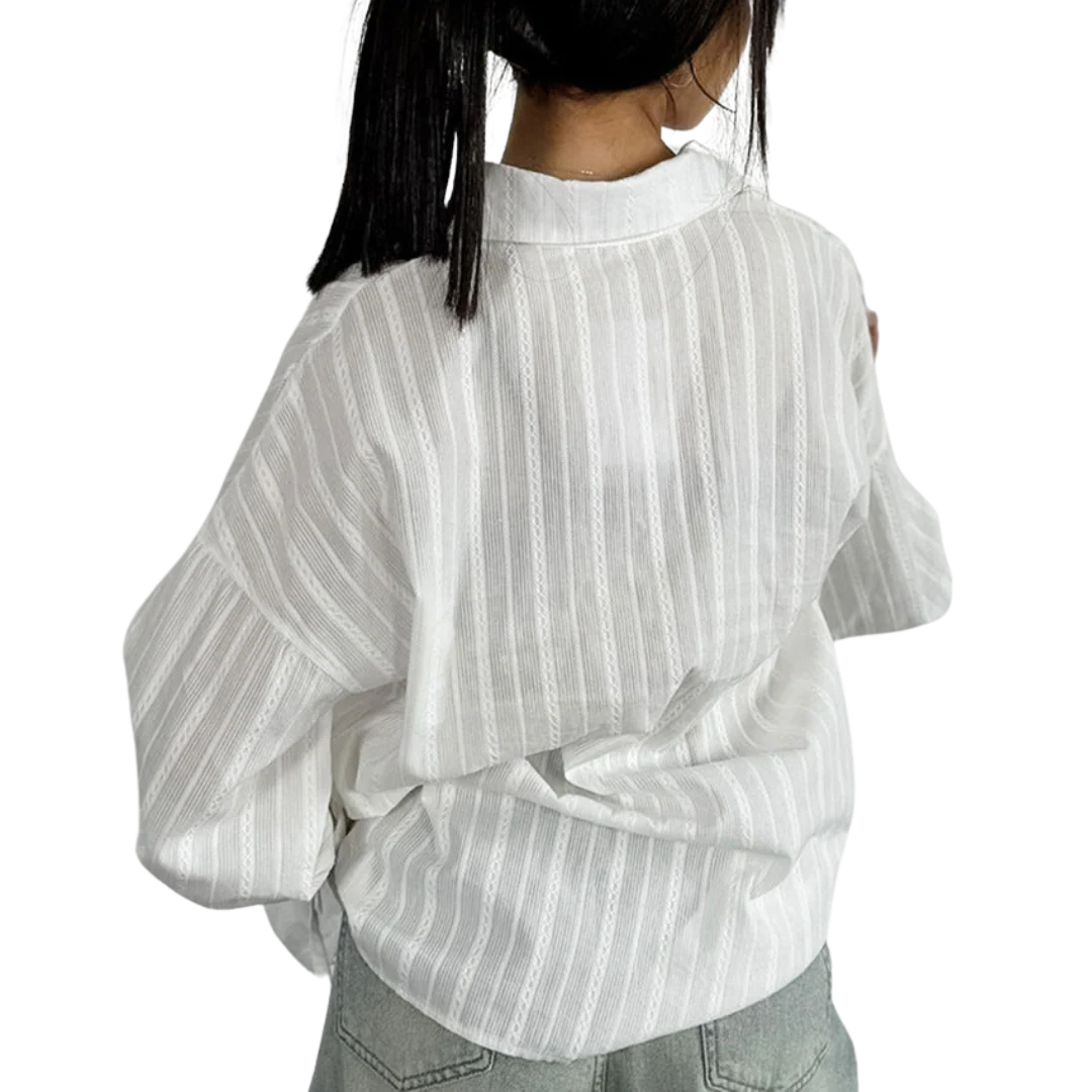 Blouse rayée à poignets noués pour femmes