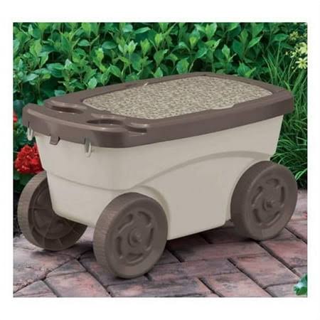 Garden Scooter Cart, Brown