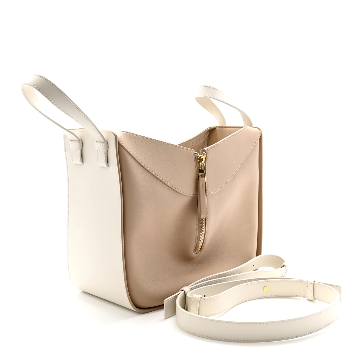 Calfskin Small Hammock Shoulder Bag Sand White
