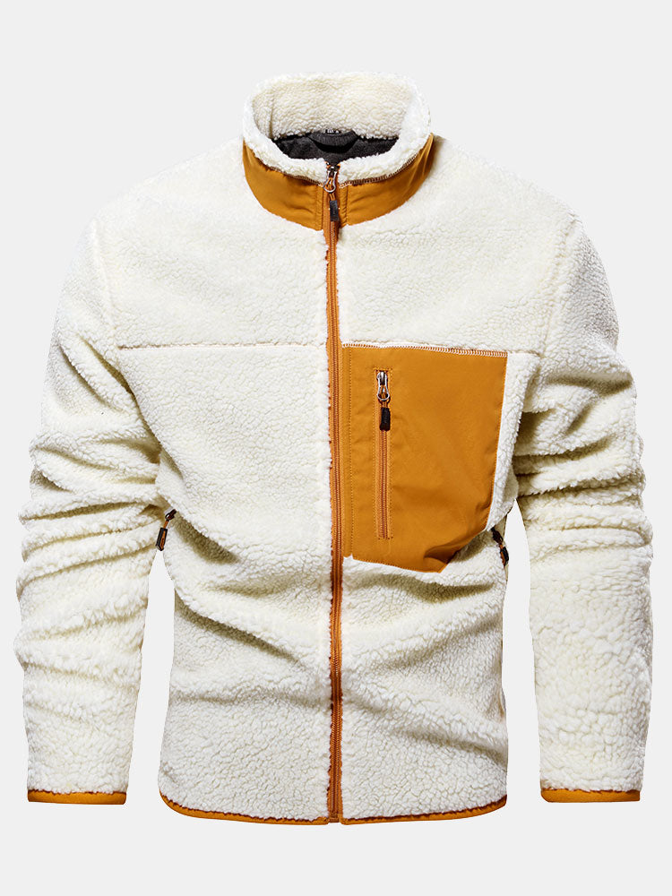 Veste en fausse fourrure Teddy à fermeture éclair Hoooyi