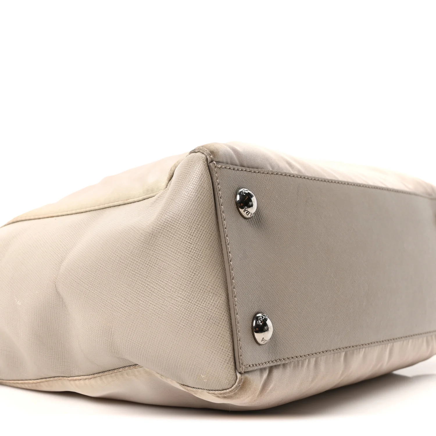 Nylon Saffiano Bi-Color Tote Grey