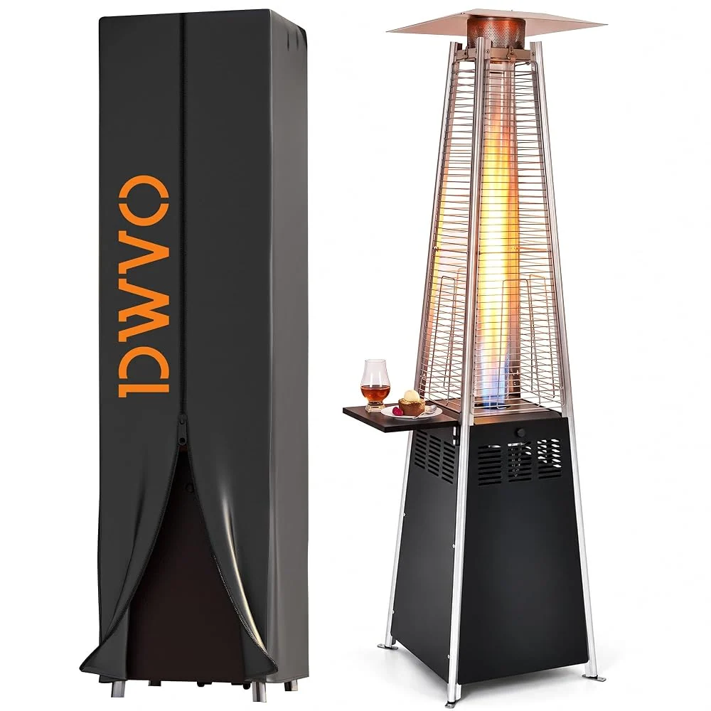 DWVO 48,000 BTU Pyramid Patio Heater w/Side Panel,89" Propane Heater,Black