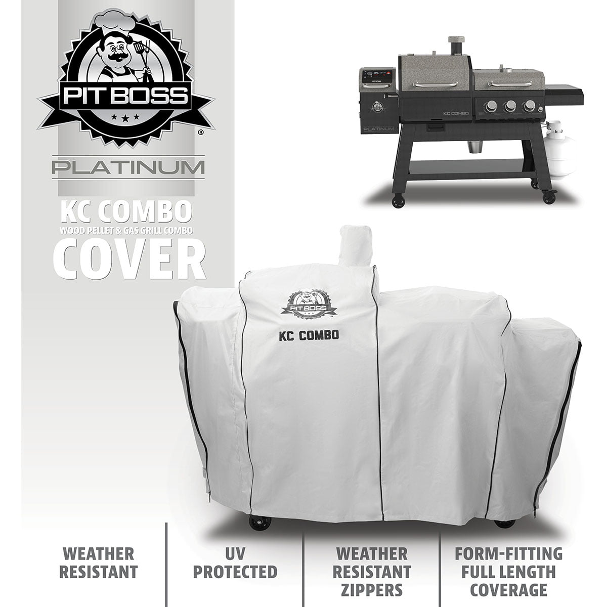 Boss Platinum KC Combo Grill Cover. Fits KC Combo Platinum Grill