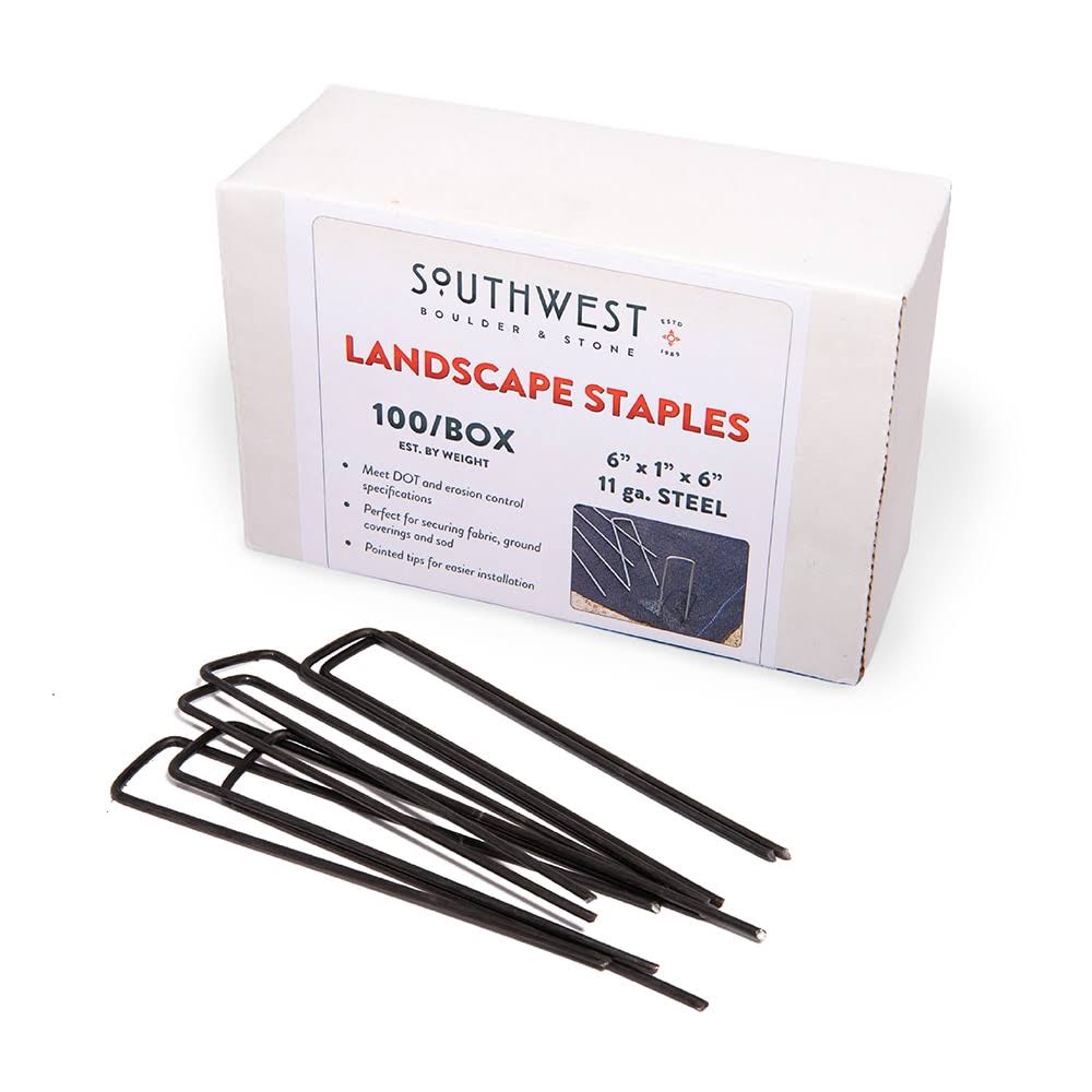 Landscape Staples 100-Pack | 6-Inch Heavy Duty Steel Garden Stakes