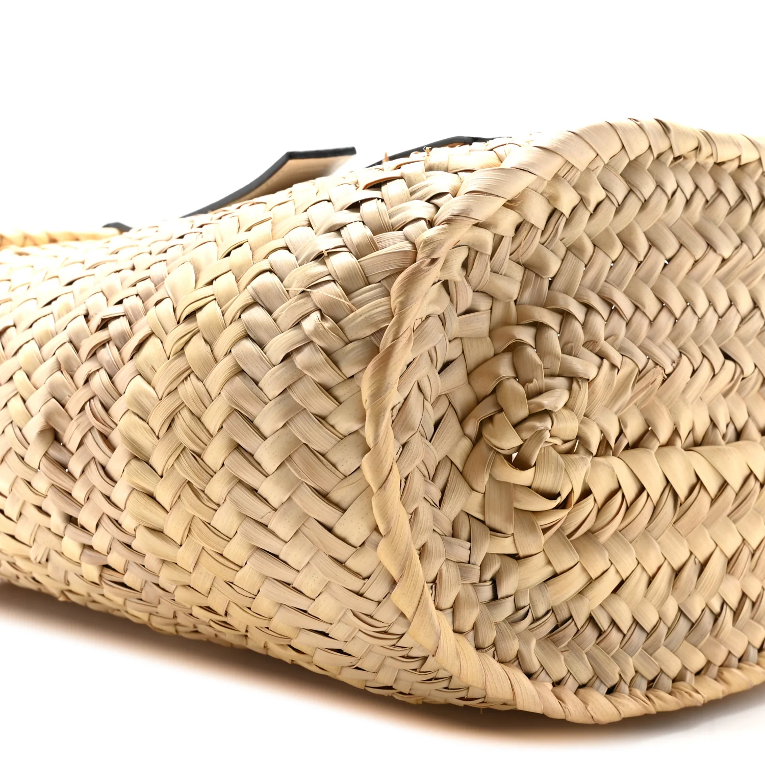 Raffia Basket Tote Bag Natural White