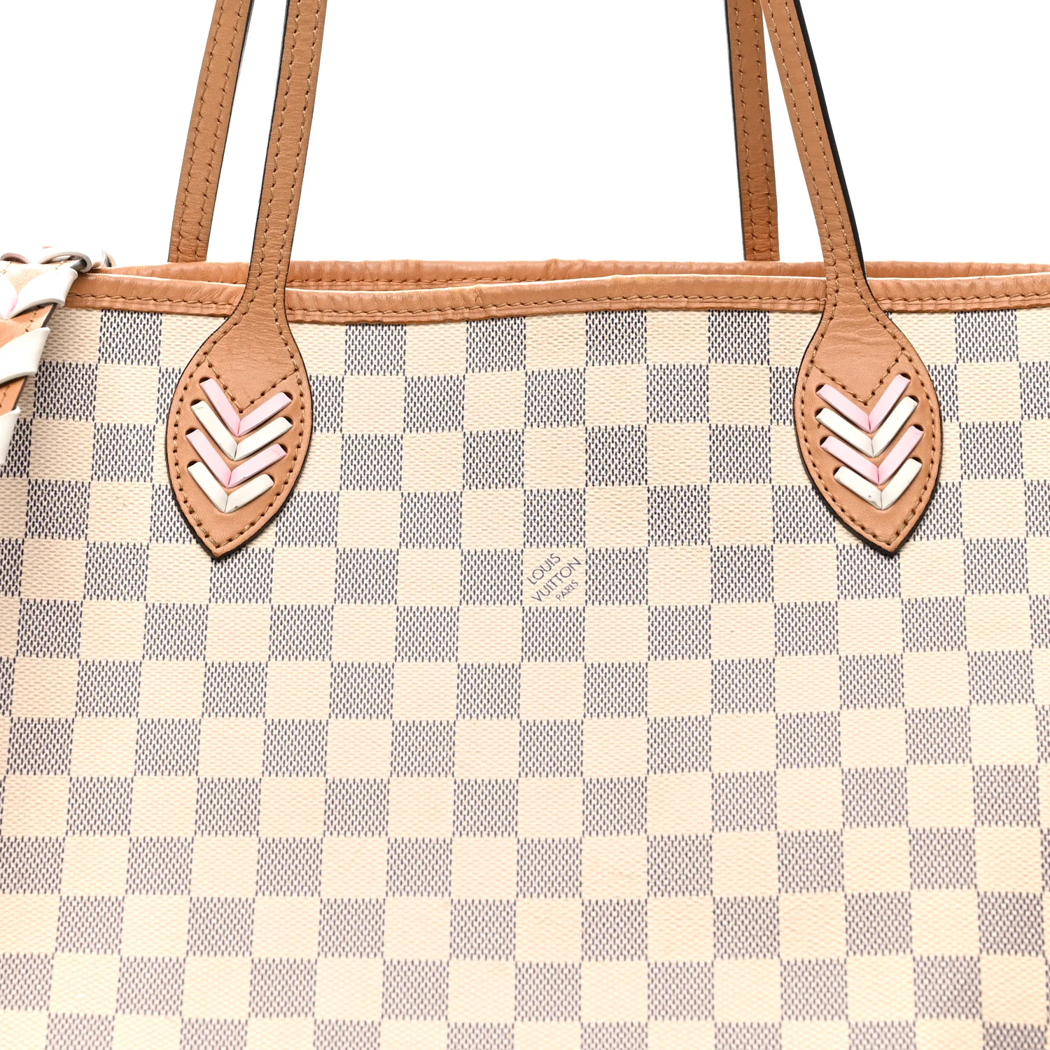 Damier Azur Braided Neverfull MM Orange