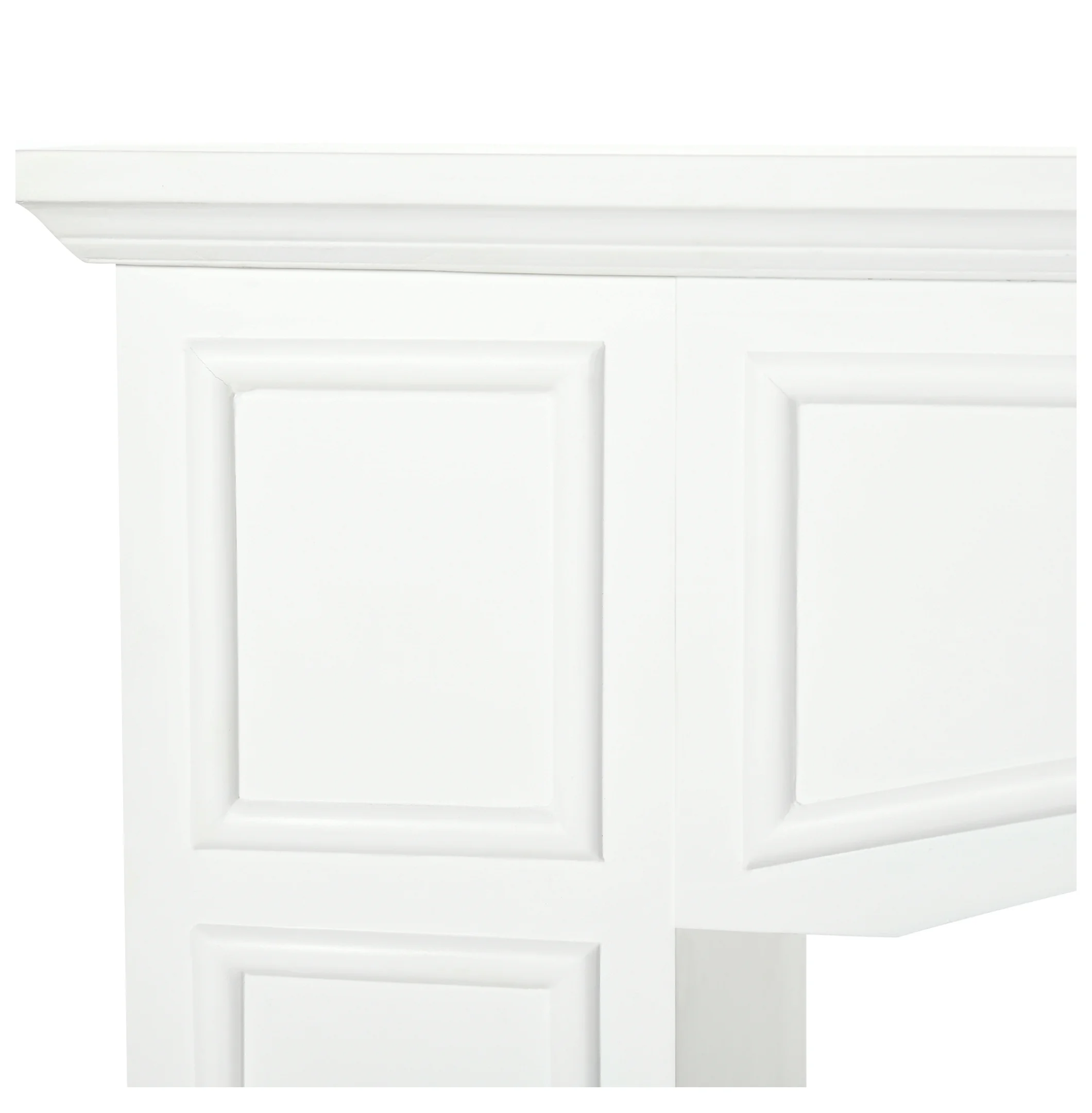 Modern Fireplace Mantel, Surround Mantels for Fireplace with Decorative Pattern Interior Width 29" White - Image 4