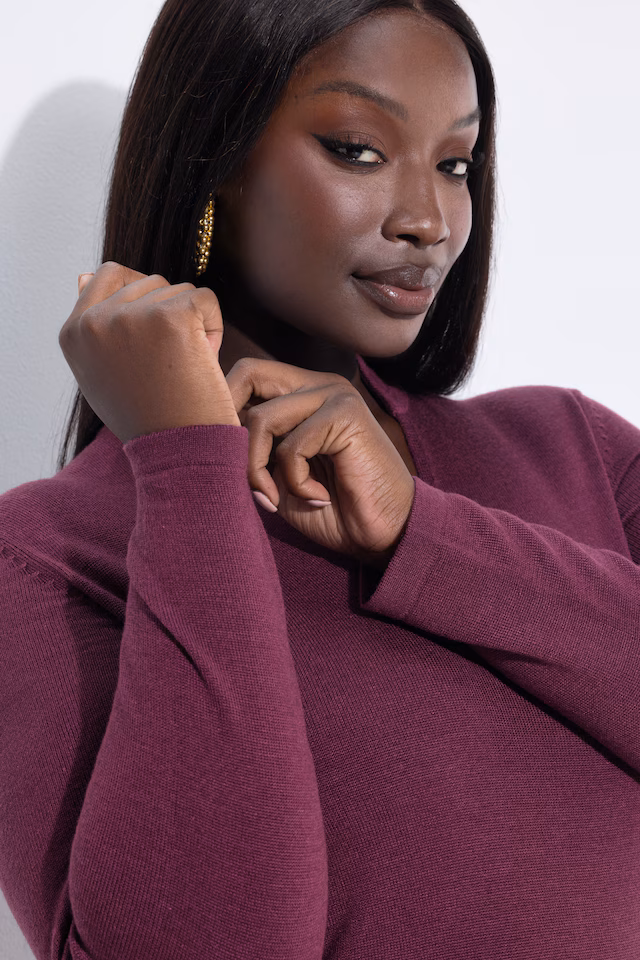 Merino Silk Blend V-Neck Sweater